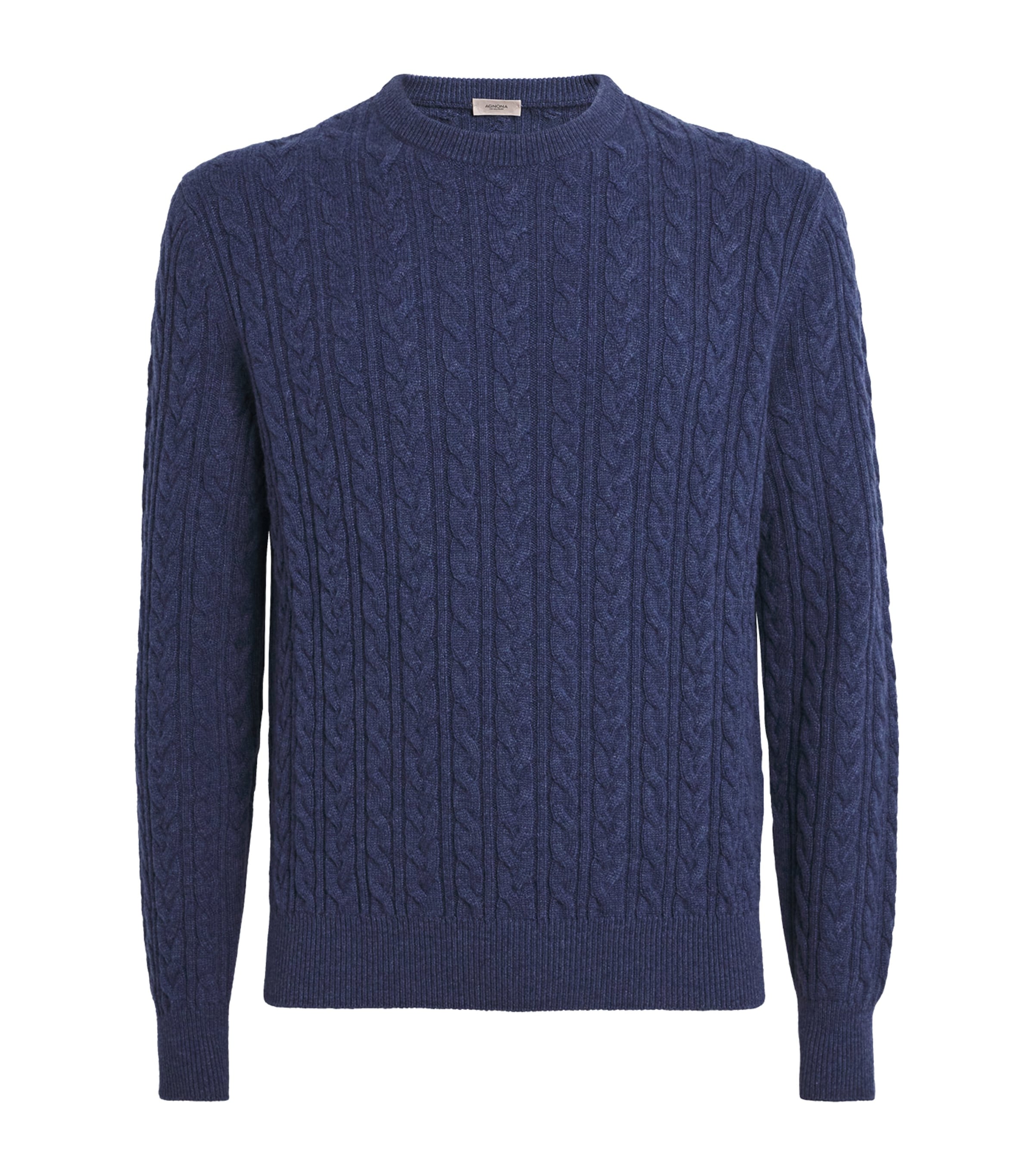 Agnona Cashmere Cable-knit Sweater In Blue