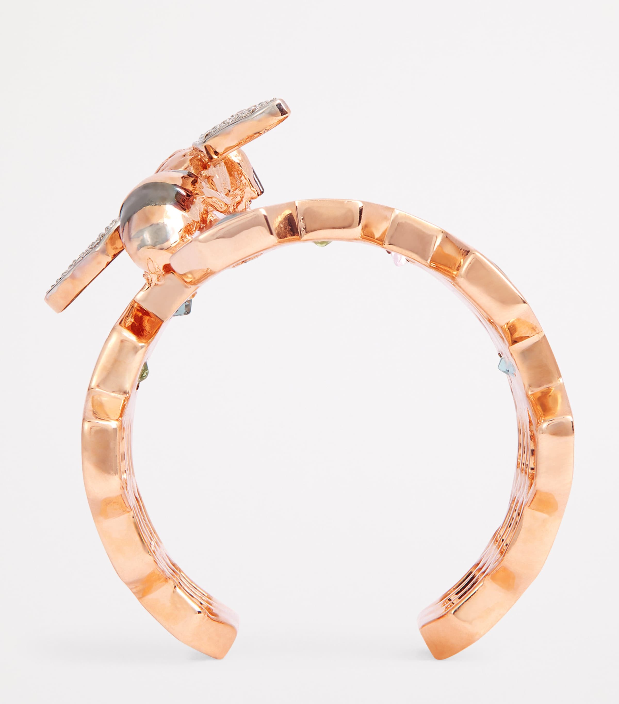 Yellow Gold, Diamond and Mixed Stone Honeycomb Ring (Size 54) ROSE GOLD Image 3