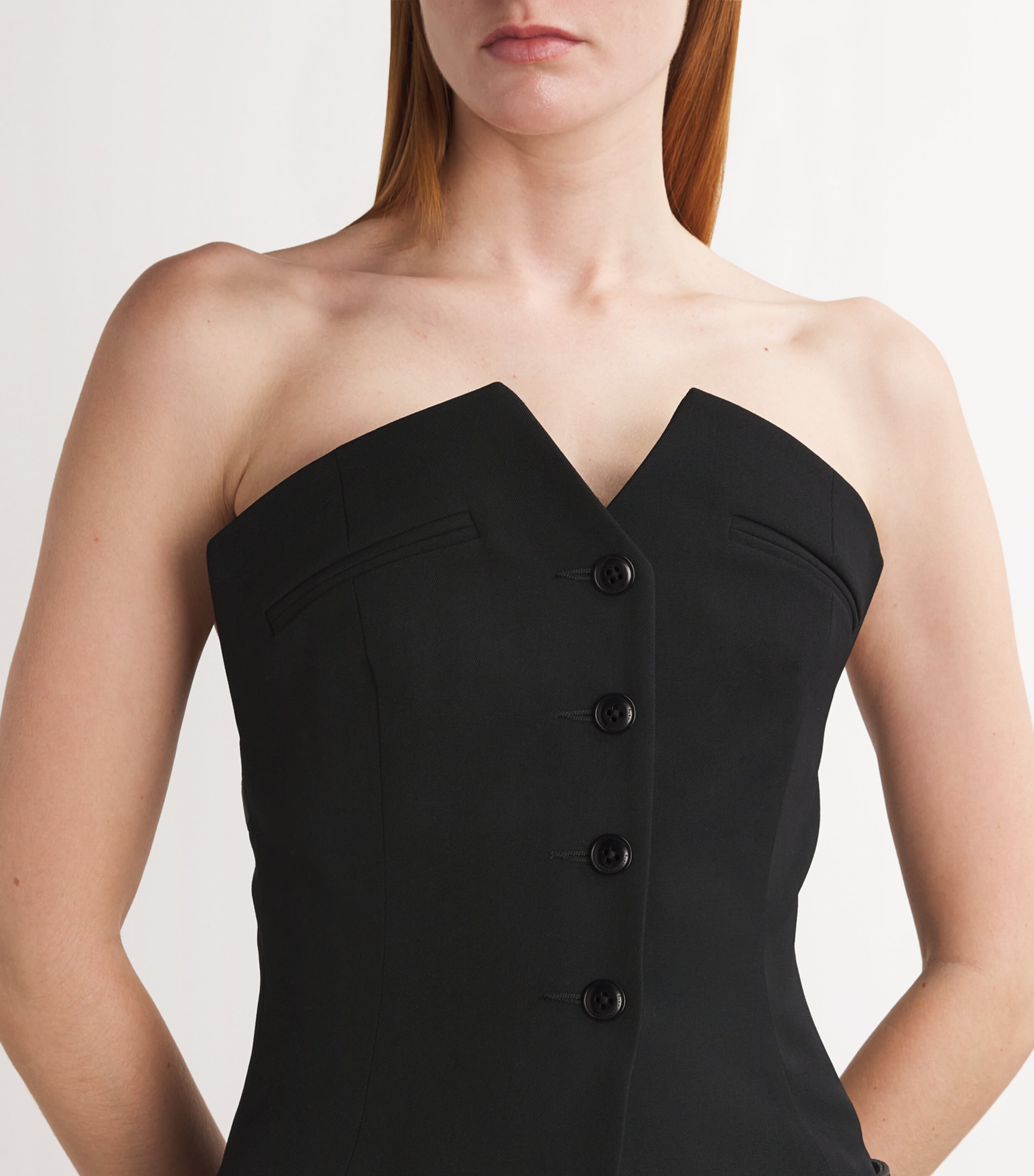 Wool Deconstructed Vest 001BLACK Image 6