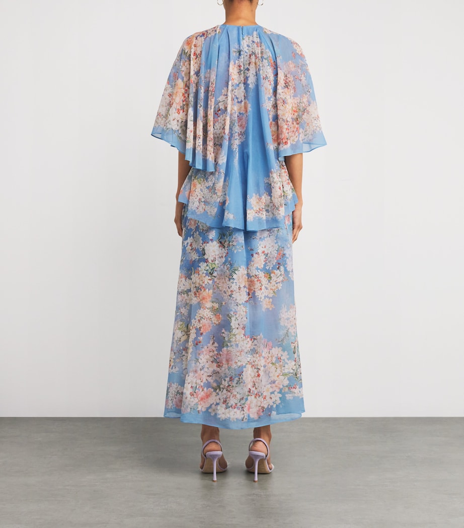 Tiered Cascadian Maxi Dress TLBLBTFLO TEAL/BLUE Image 3