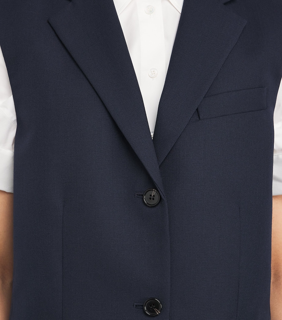 Wool-Blend Oversized Waistcoat XLV NOCTURNE NAVY Image 6