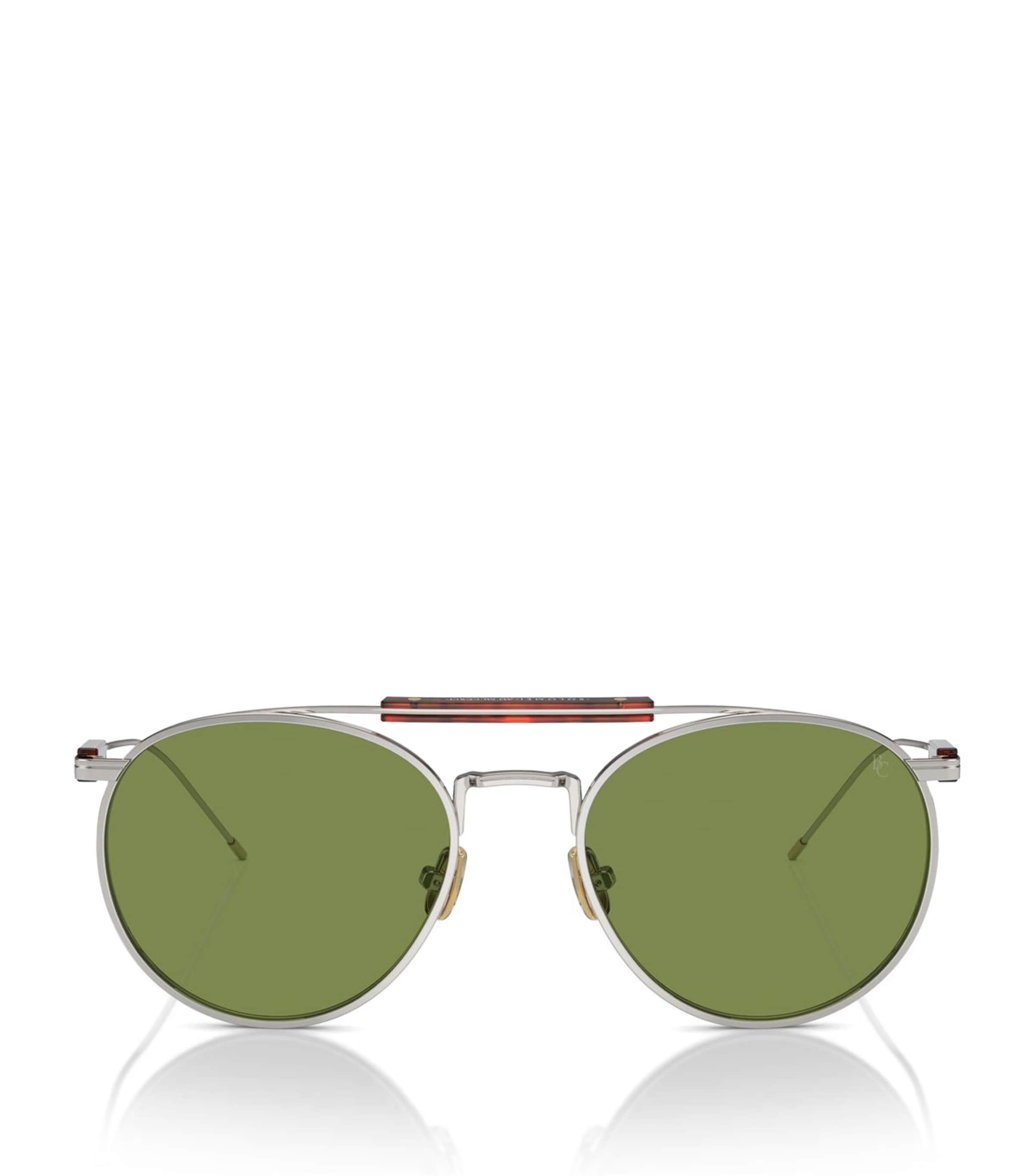 Brunello Cucinelli Womens Silver Bc2004st Sartorial Sunset Round-frame Yellow Gold-plated Titanium Sunglasses In Silver
