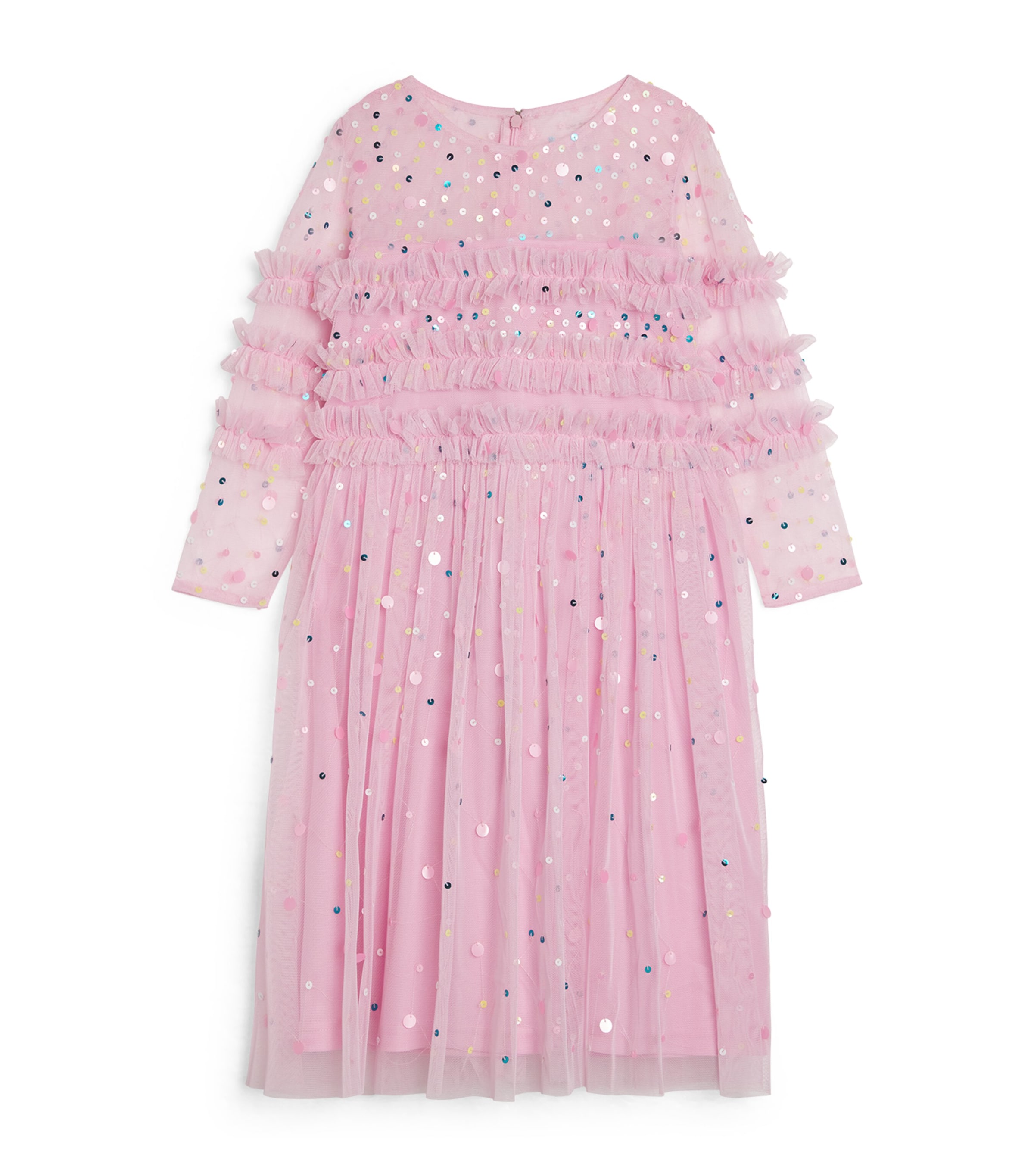 Raishma Tulle Embellished Daisy Dress (3-12 Years) Pink Image 1