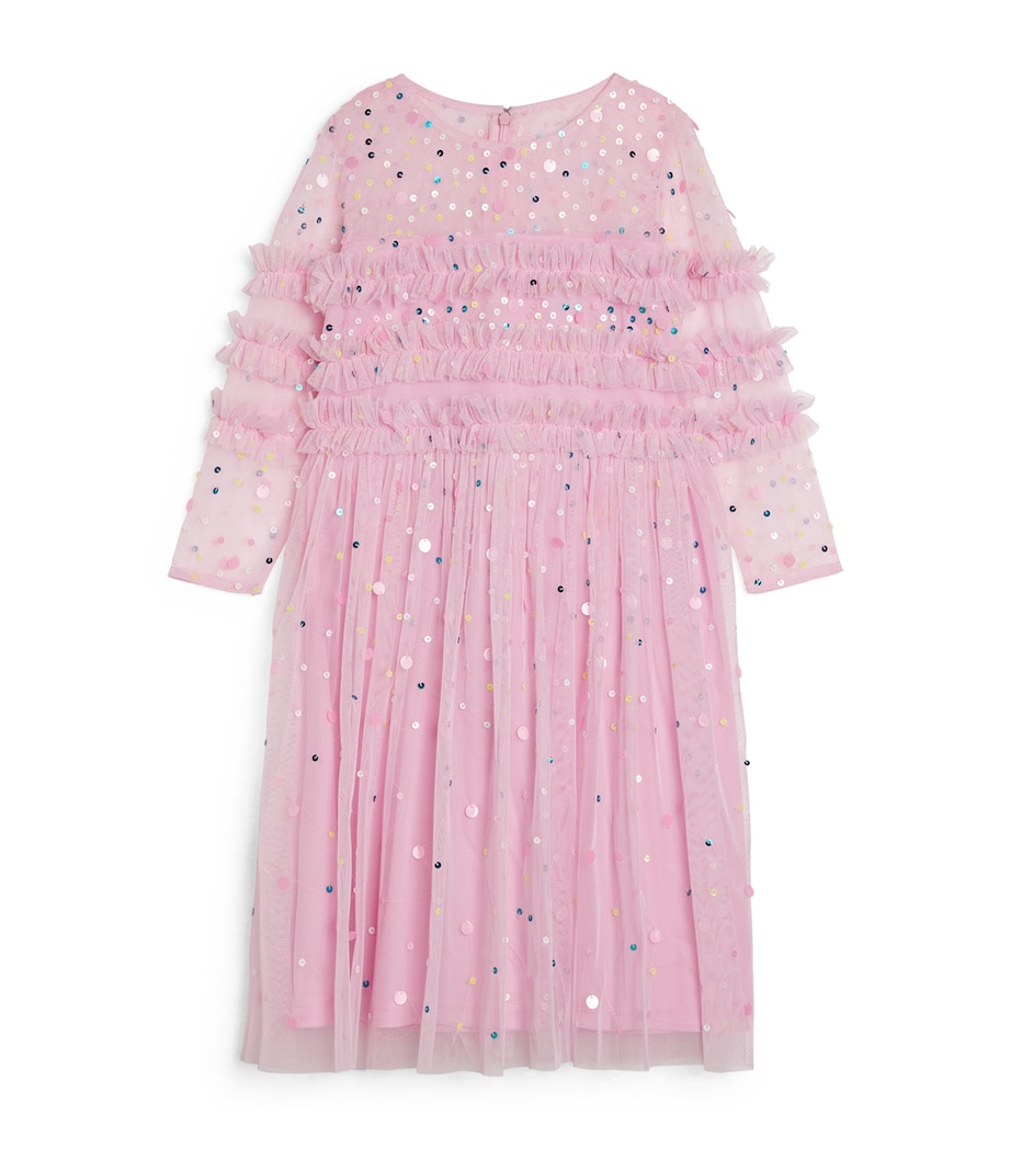 Raishma Tulle Embellished Daisy Dress (3-12 Years) Pink Image 1
