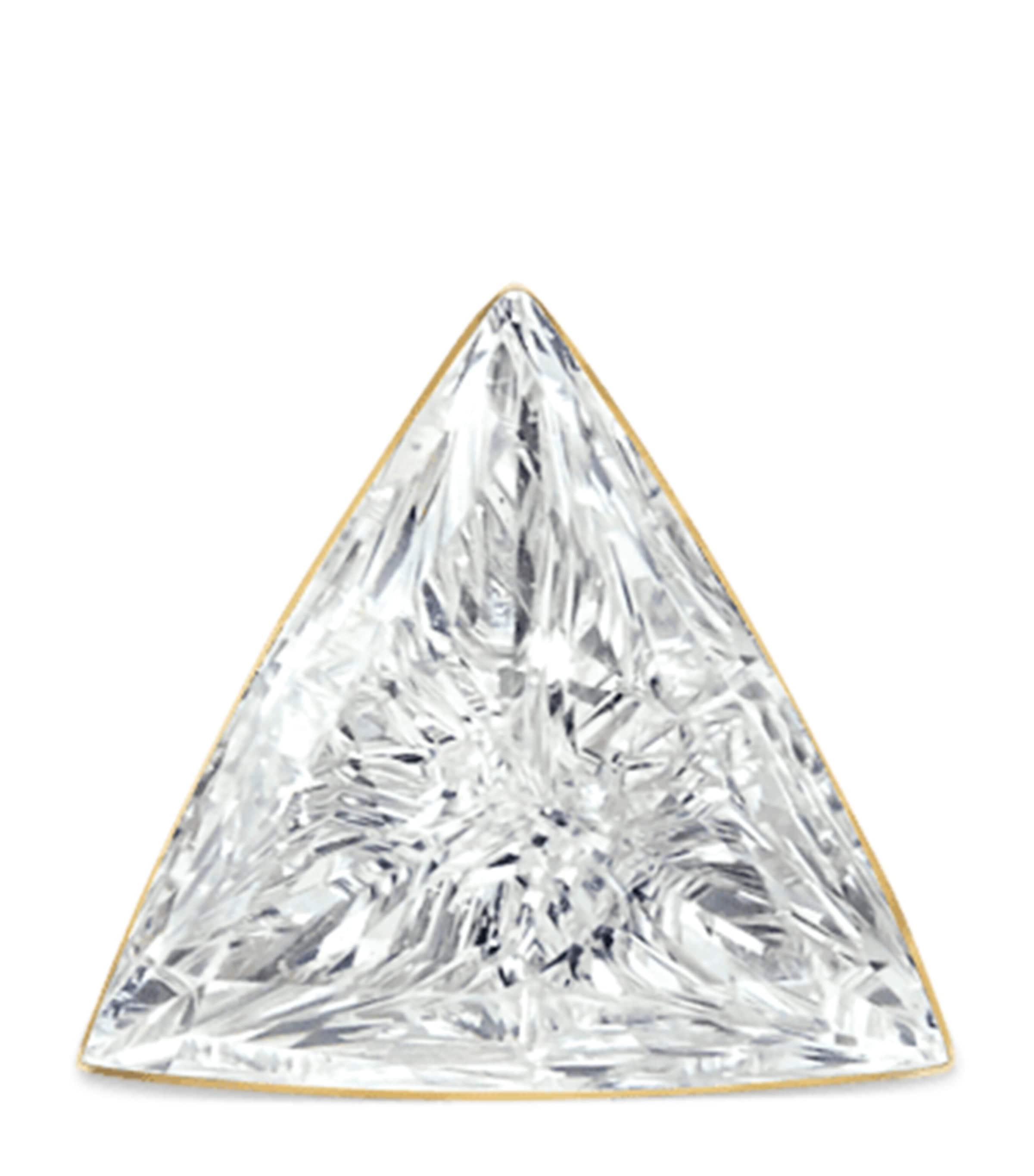 Maria Tash Invisible Set Triangle Diamond Threaded Stud Earring In Gold