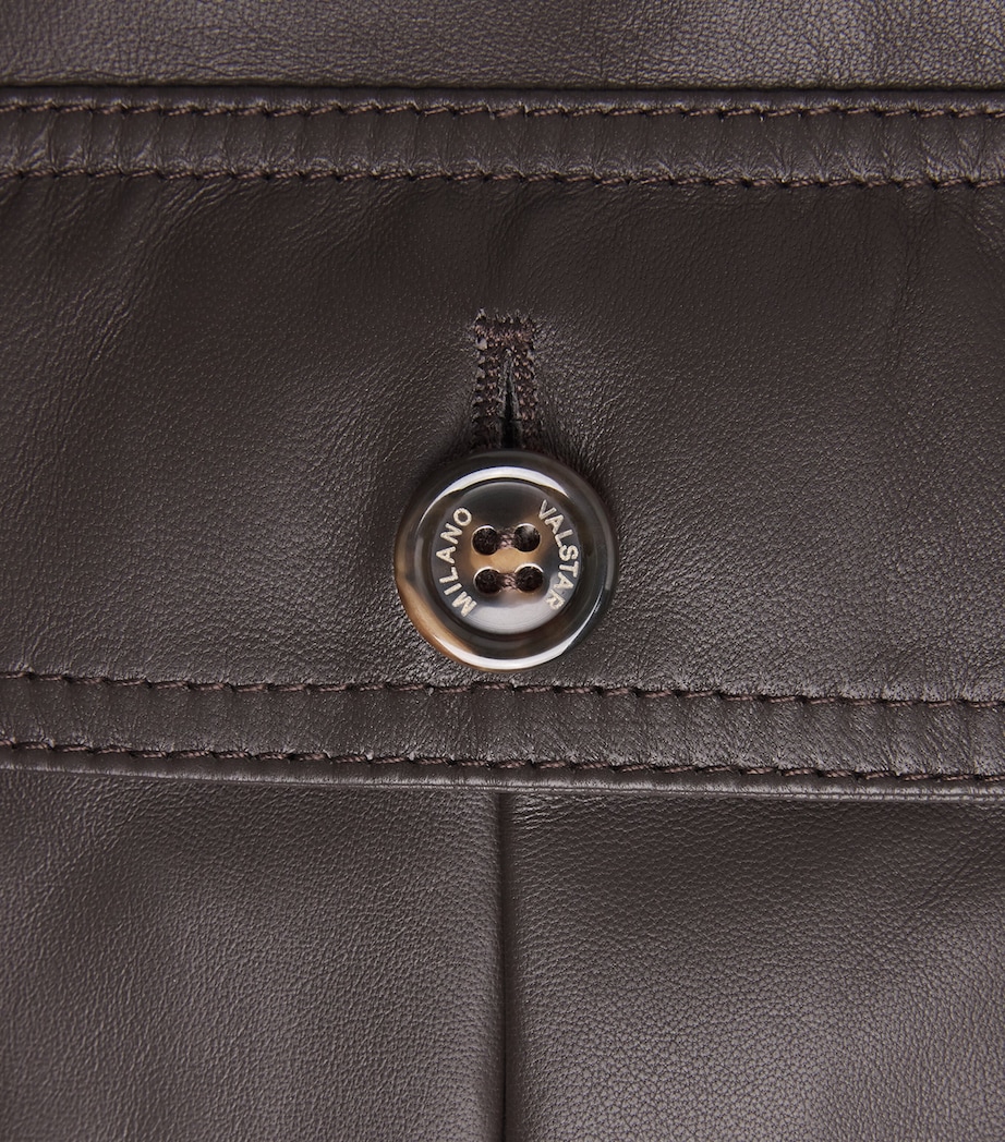 Valstar Mens Leather Valstarino Bomber Jacket Image 5