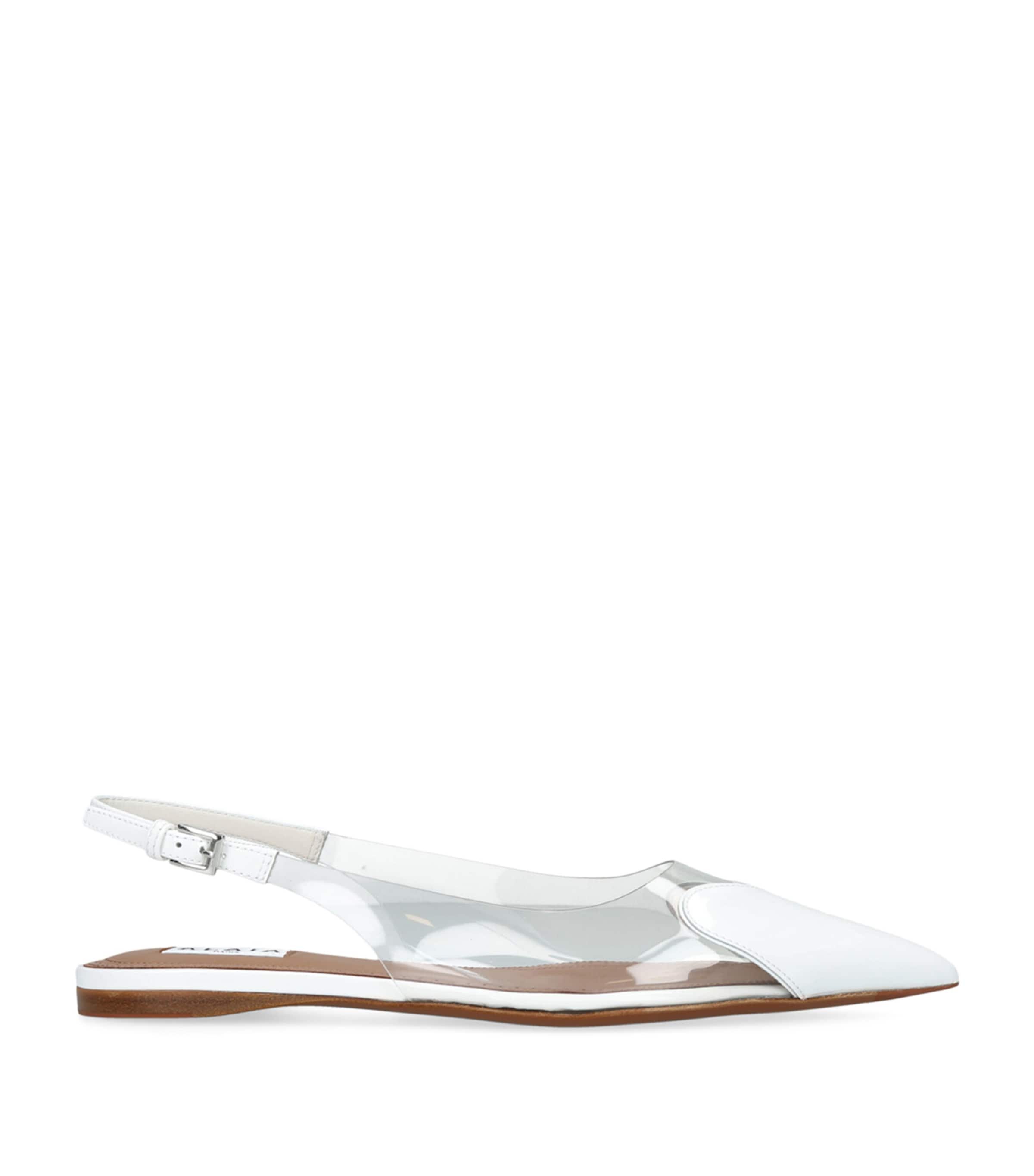 Shop Alaïa Le Coeur Slingback Flats In White