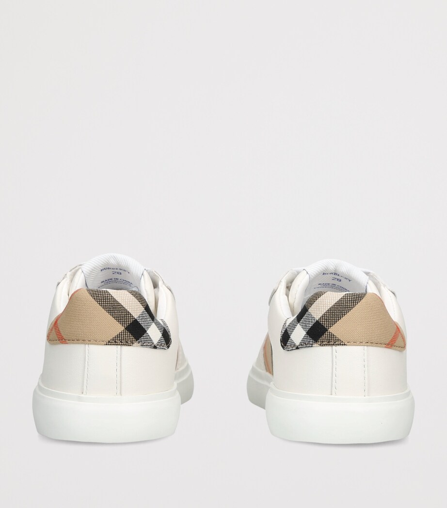 Burberry Kids Leather Noah Sneakers White/comb Image 4