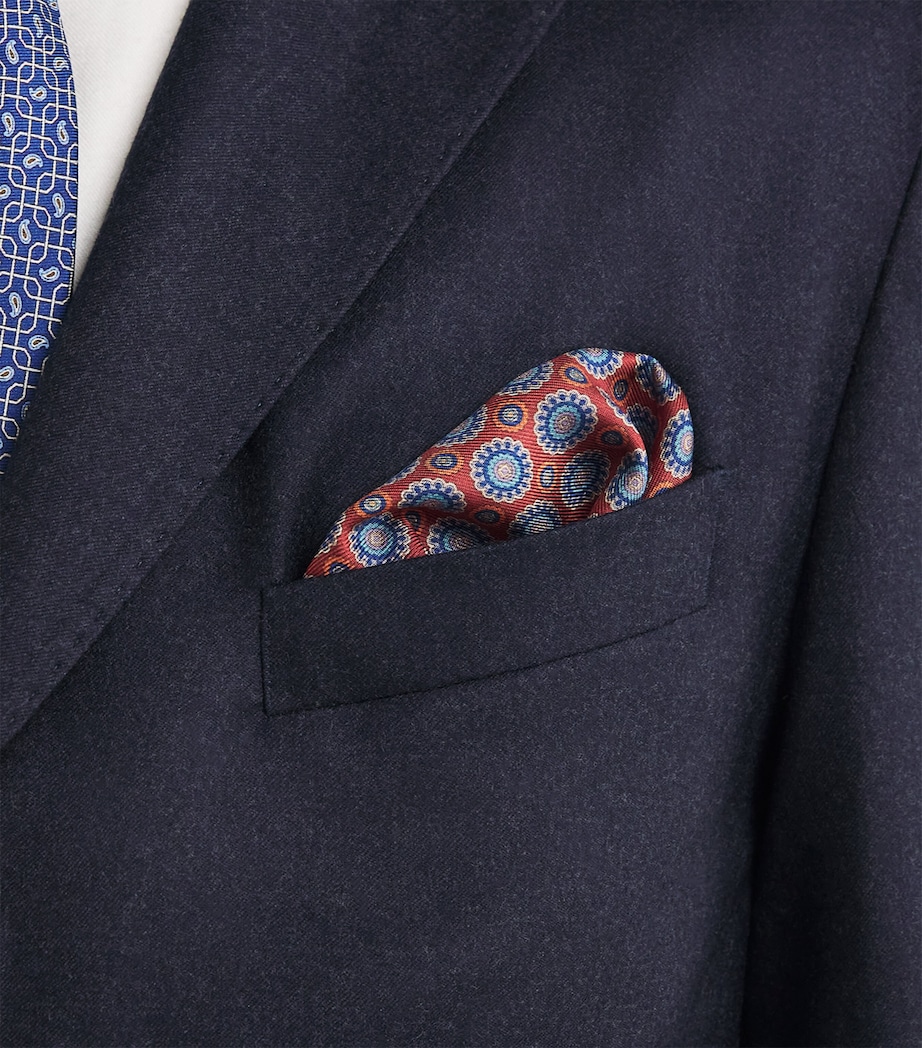 Silk Paisley Pocket Square MULTI TWO- Image 3