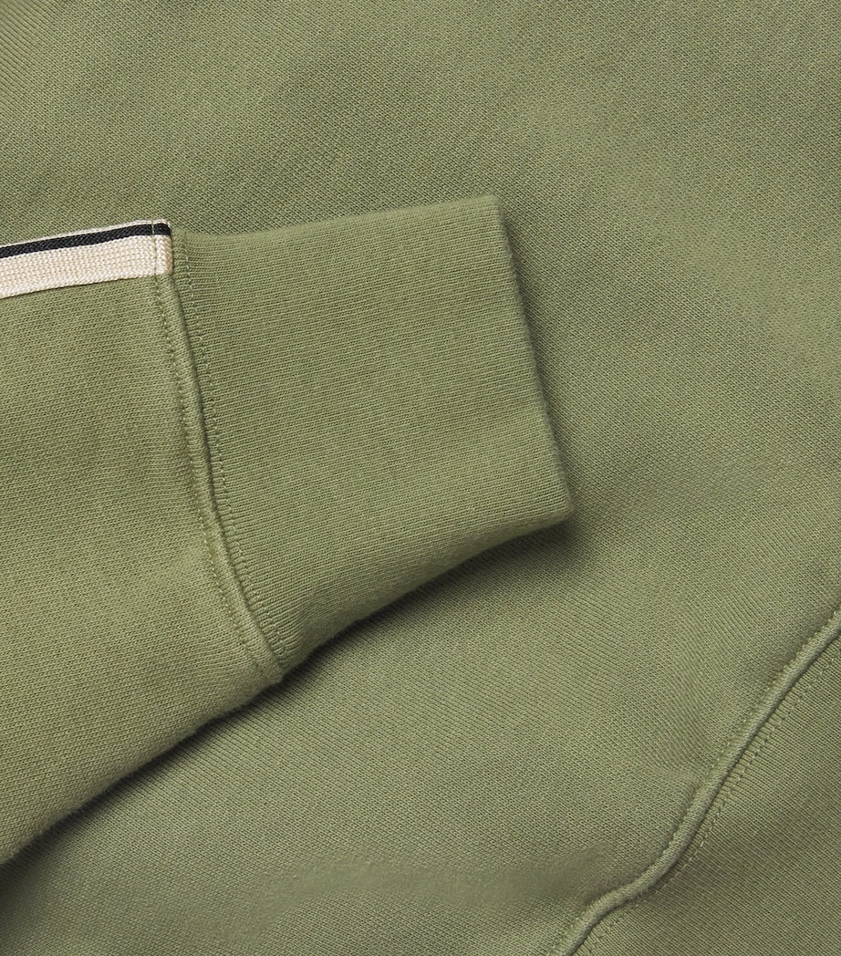 Cotton Track Hoodie (4-12+ Years) 5610MILITRY GRN-BLCK Image 4