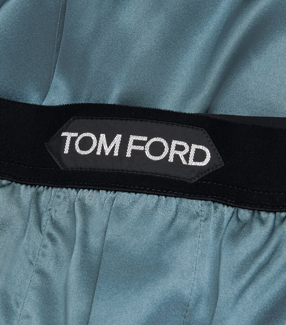 Silk-Blend Pyjama Bottoms 424TEAL Image 3