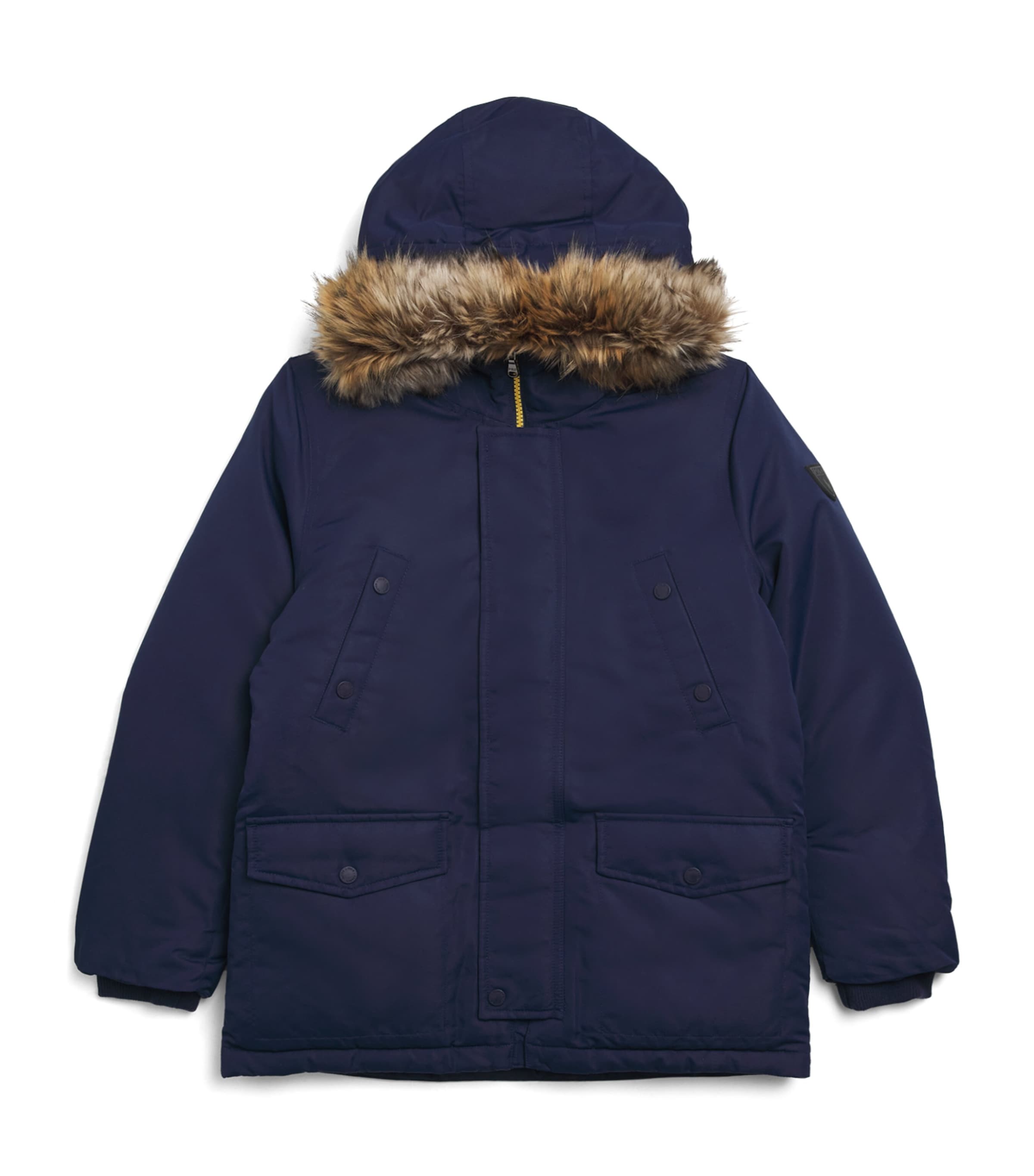 Ralph Lauren Faux Fur-trim Parka In Blue