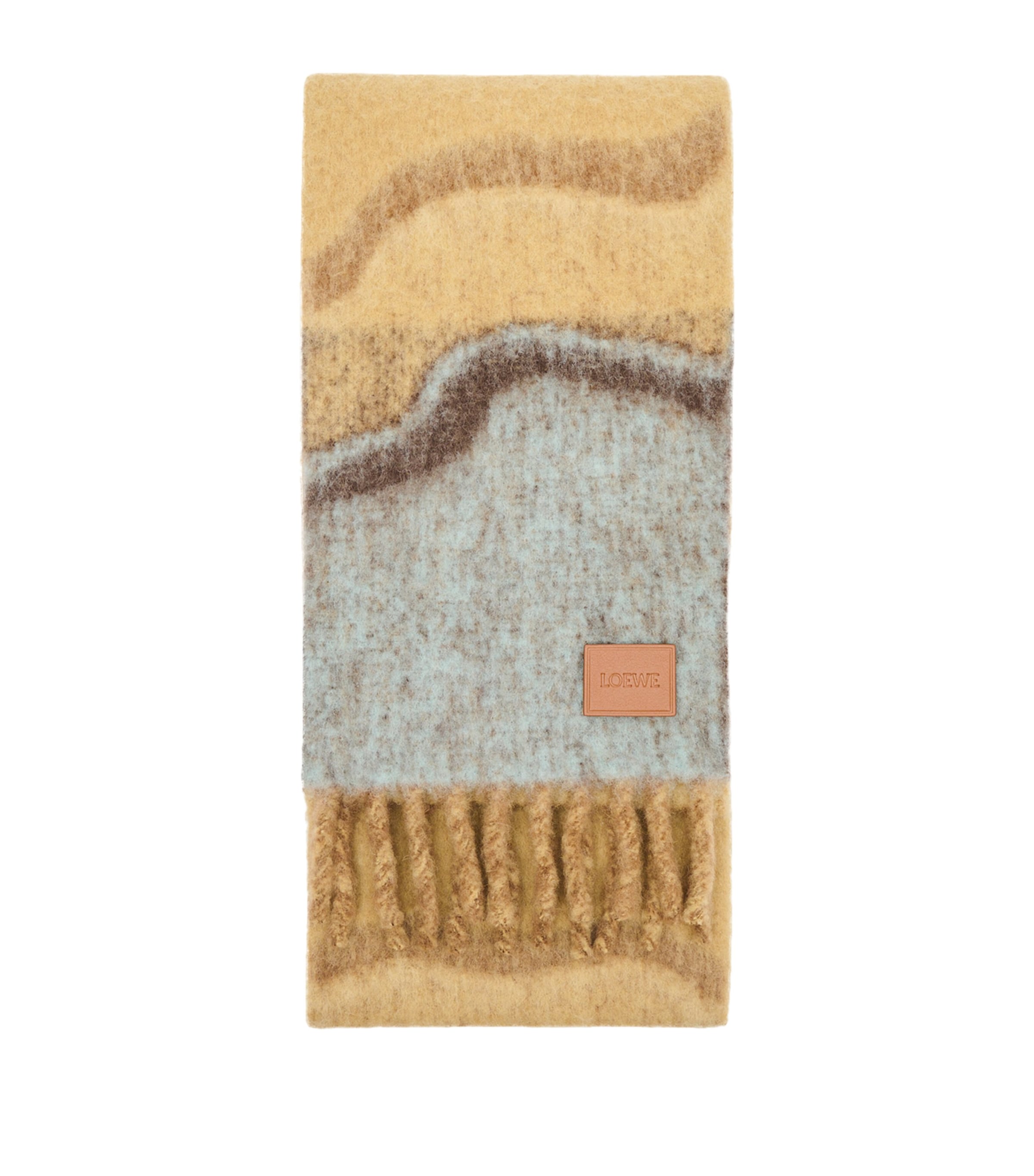 Loewe Alpaca-blend Marble Scarf In Brown