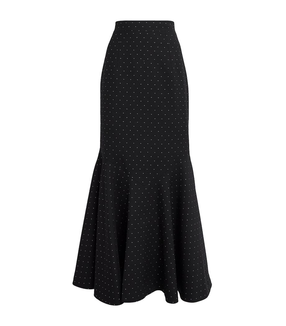 Huishan Zhang Womens Wool-Blend Charly Maxi Skirt Black Polka Dot Image 1