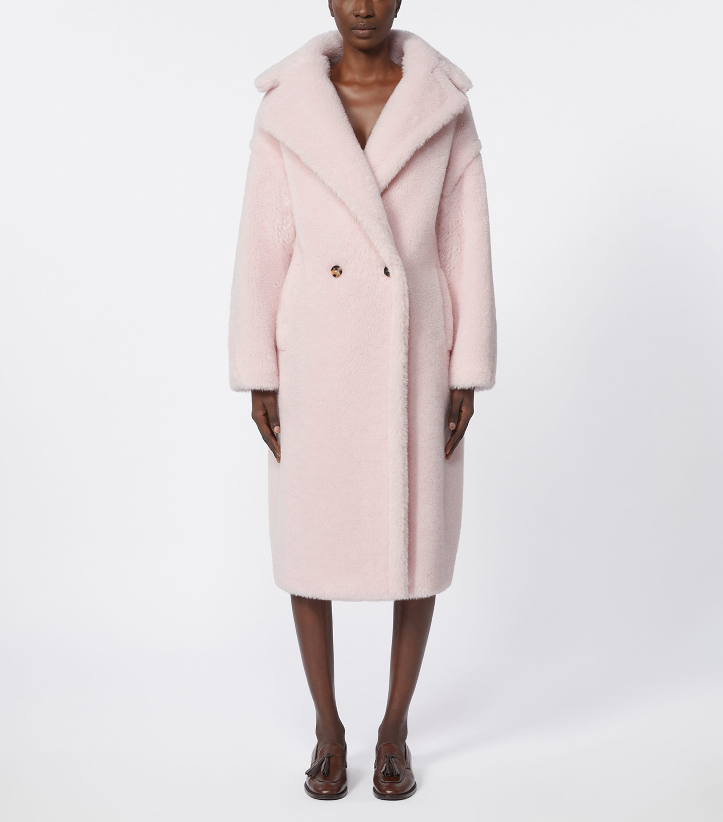 Virgin Wool-Cashmere Teddy Overcoat PINK Image 2