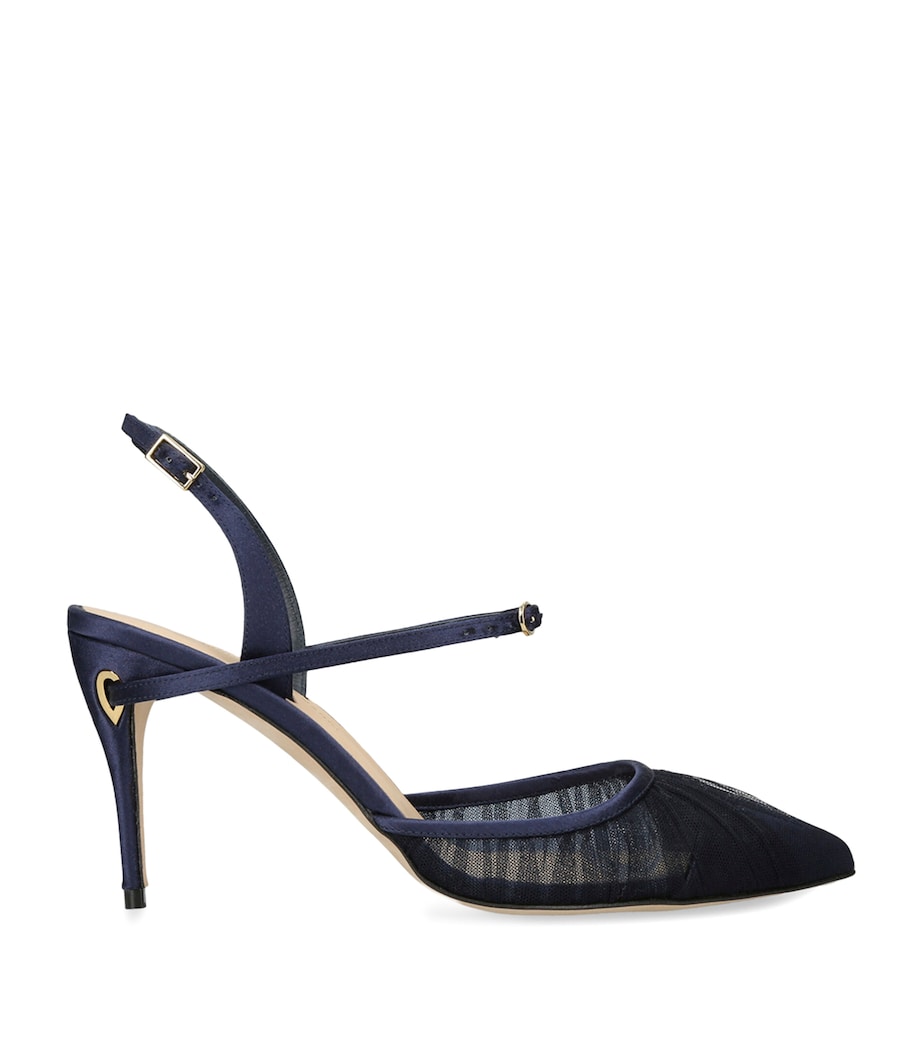 Jennifer Chamandi Vittorio Slingback Pumps 85 Navy Image 1
