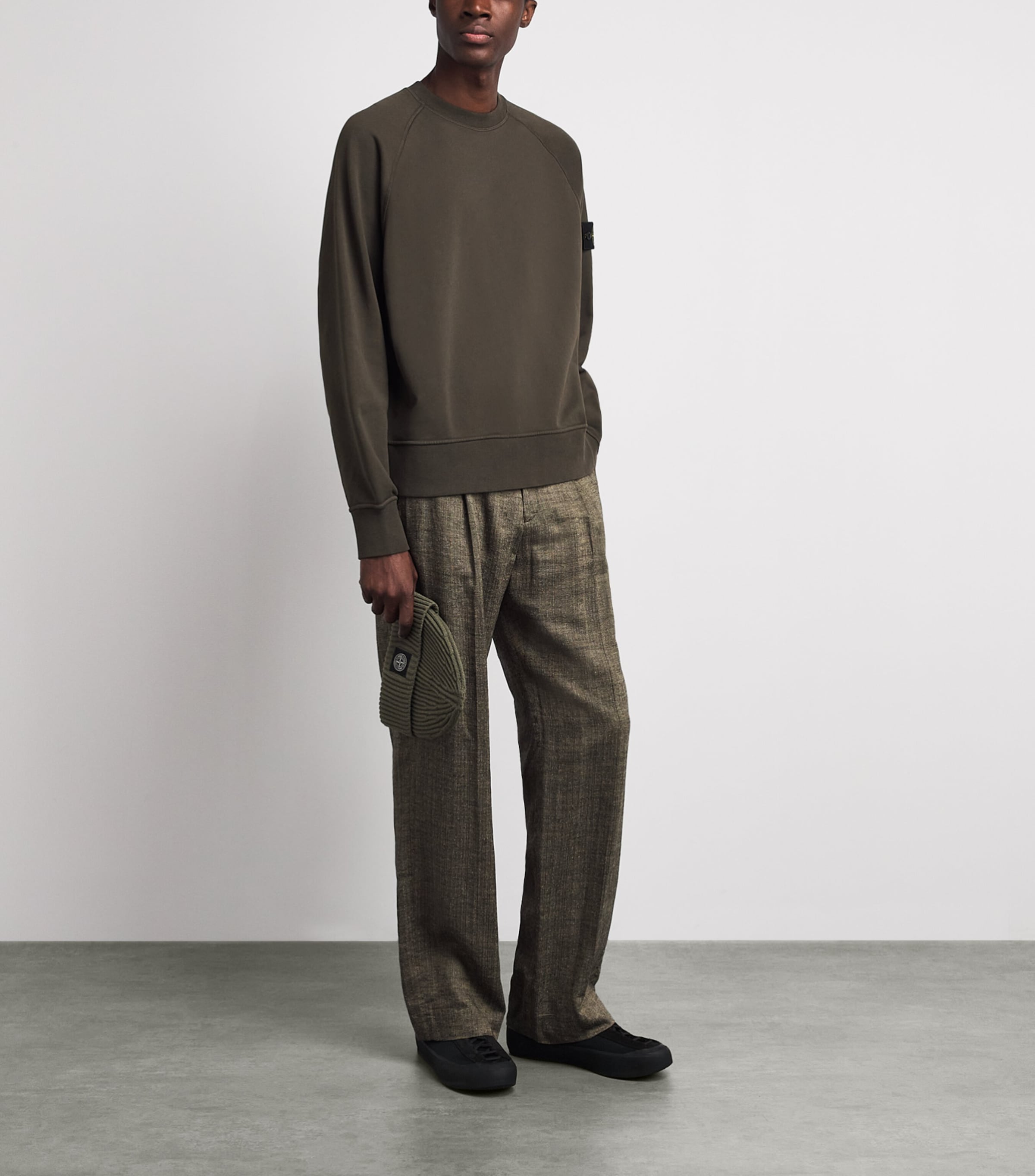 Stone Island Mens Cotton Compass Logo Sweatshirt Image 2