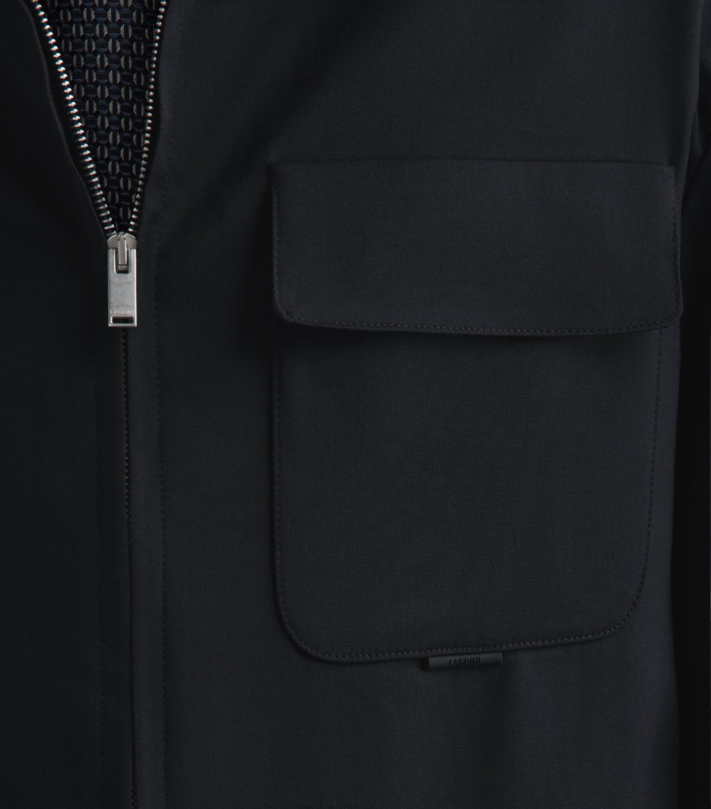 Lardini Mens Cotton 2-Way Zip Jacket Navy Image 3