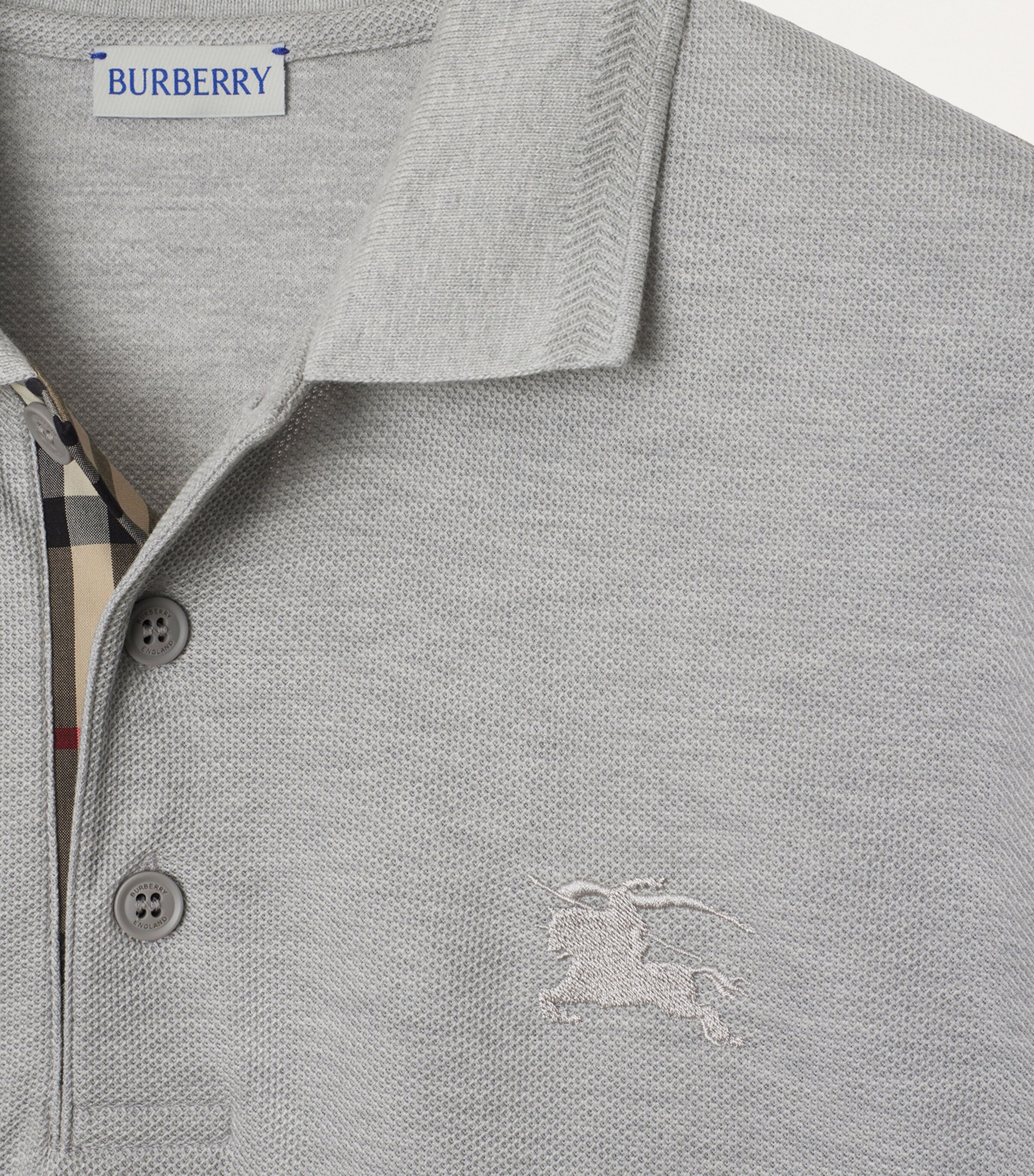 Cotton EKD Polo Shirt PALE GREY MELANGE Image 5