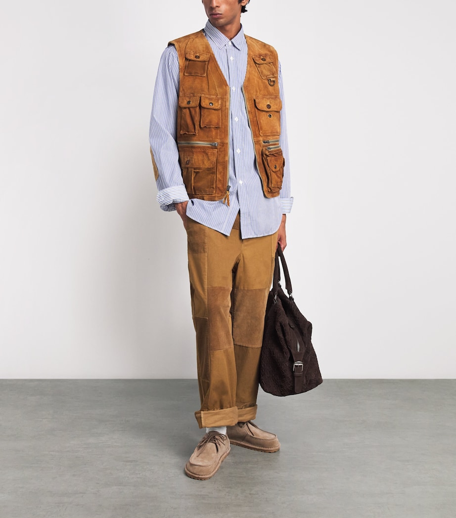 Junya Watanabe MAN Mens Cotton Stripe Shirt Wh/nv/blu X Sx/why Image 2