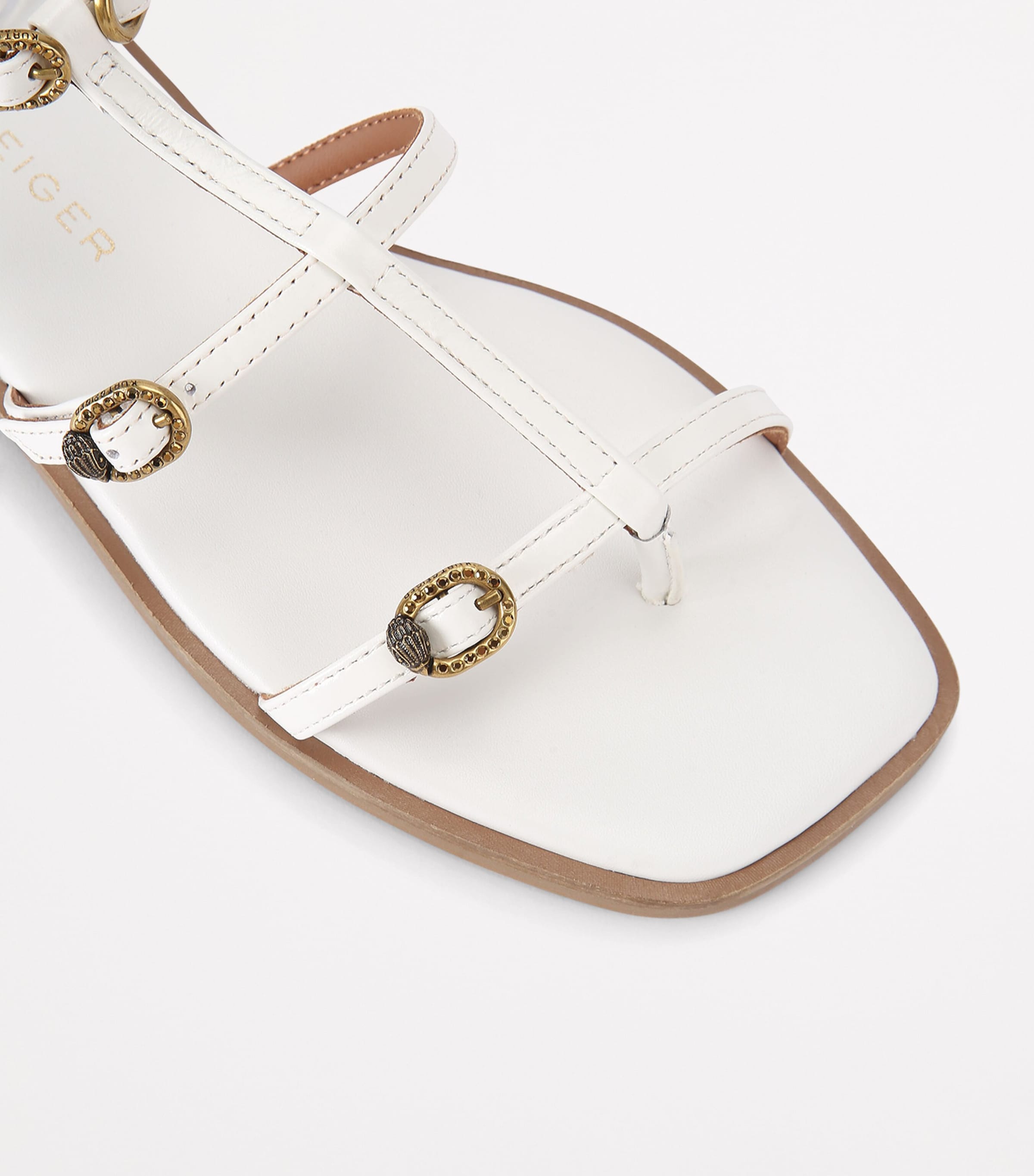 Kurt Geiger London Patent Leather Regent Gladiator Sandals White Image 3