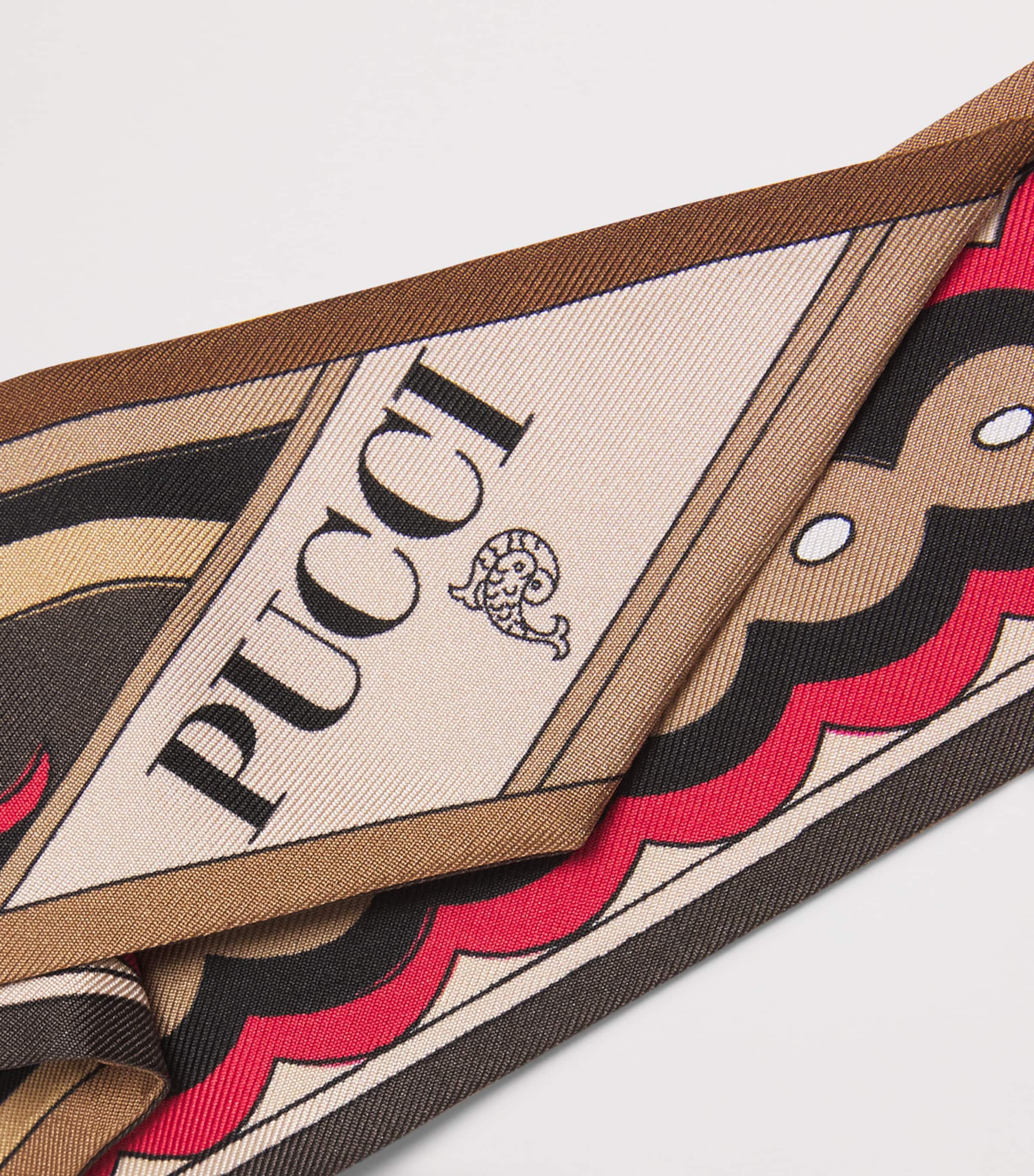 Silk Twill Girandole and Papiro Print Scarf 1/BLACK GOLD Image 4