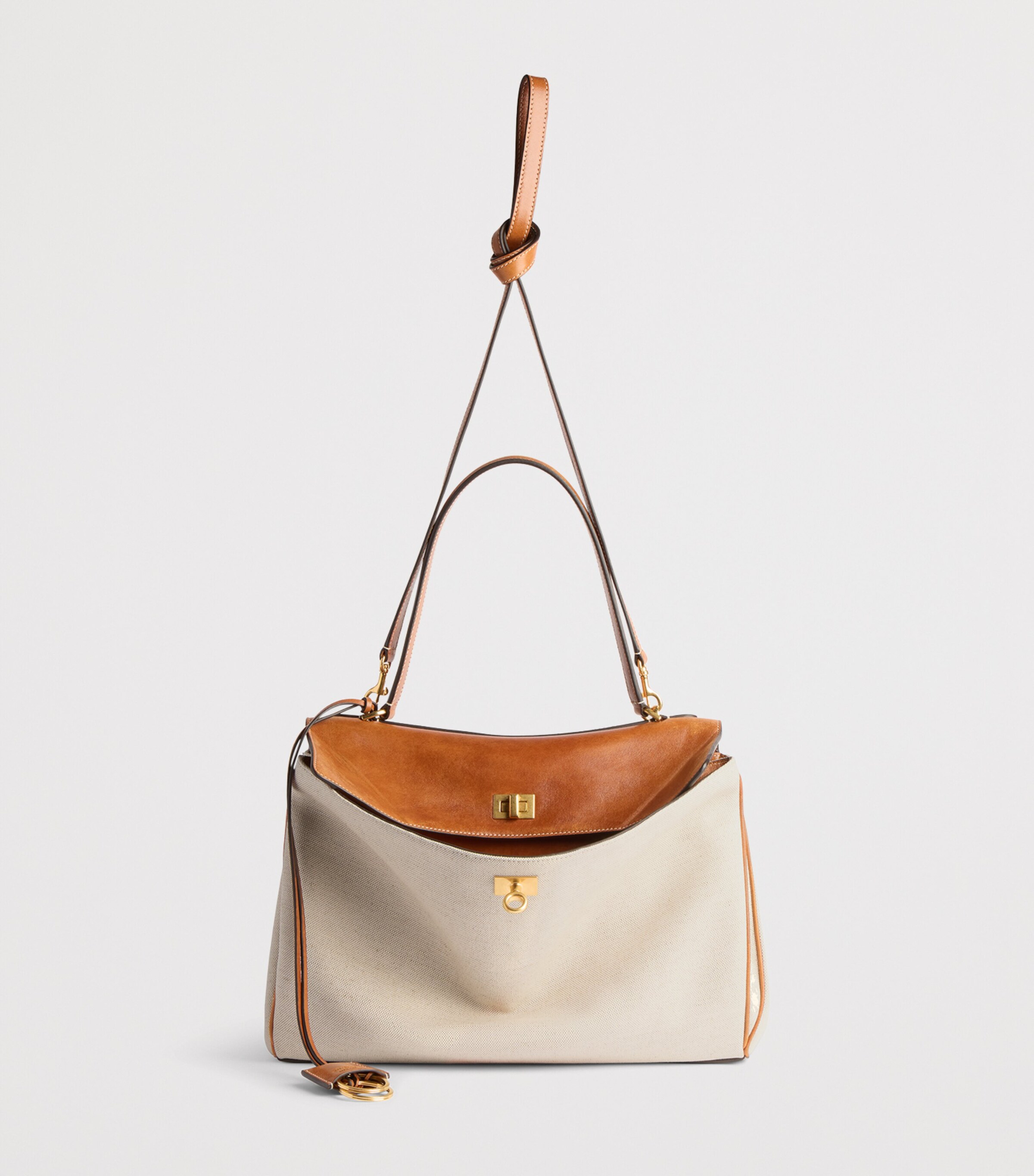 Balenciaga Ivory Medium Canvas Rodeo Top-Handle Bag | Harrods UK