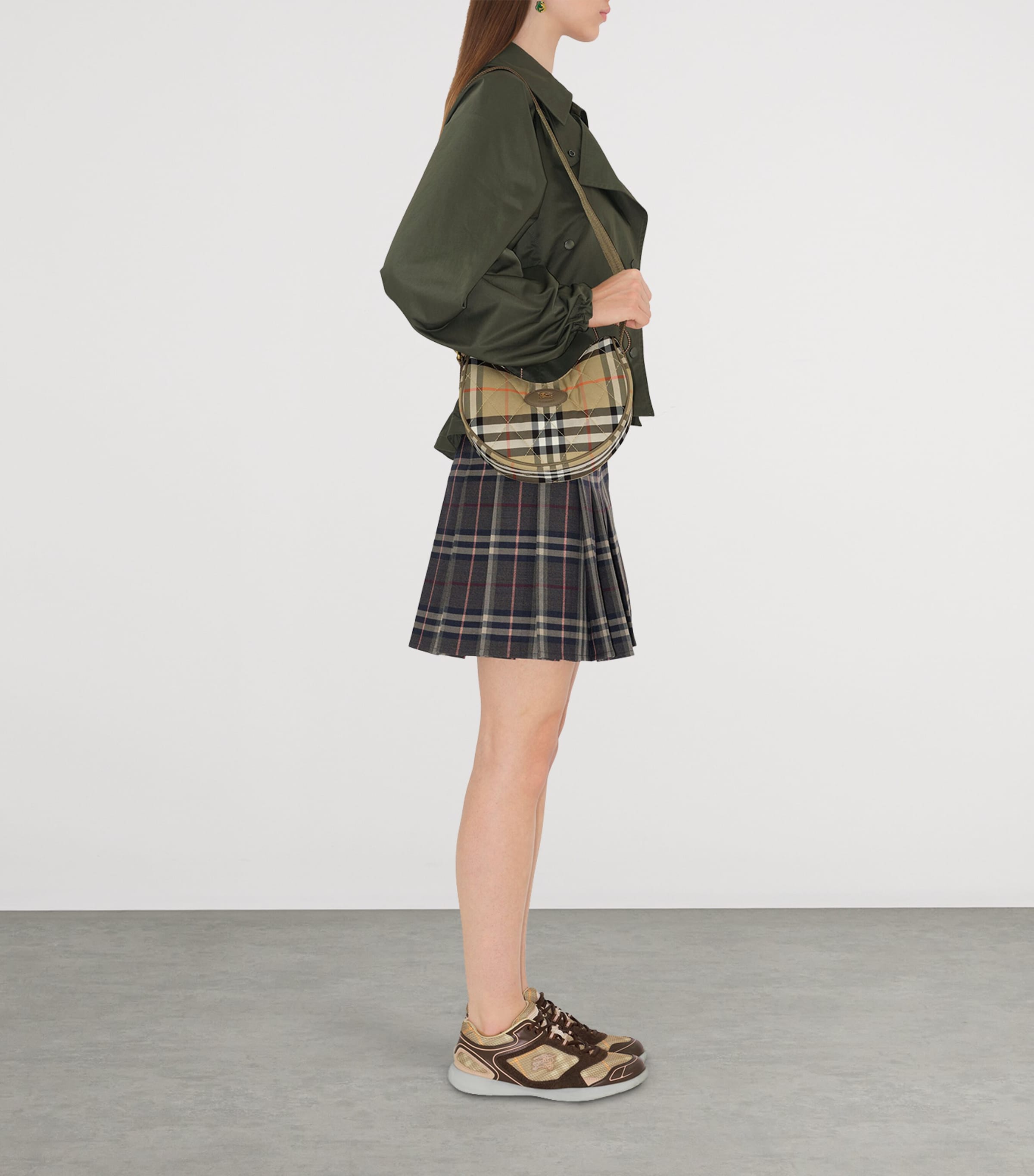 Check Horseshoe Cross-Body Bag SAND Image 3