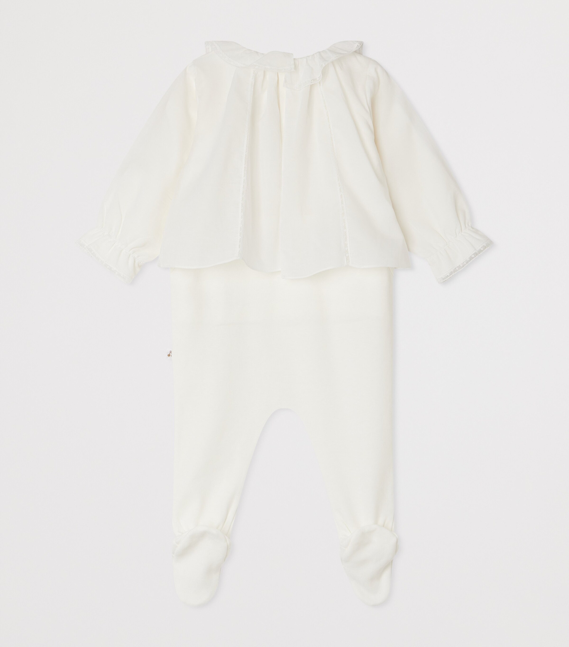 Bonpoint Cotton All-In-One Pyjamas Upb Blanc Lait Image 2