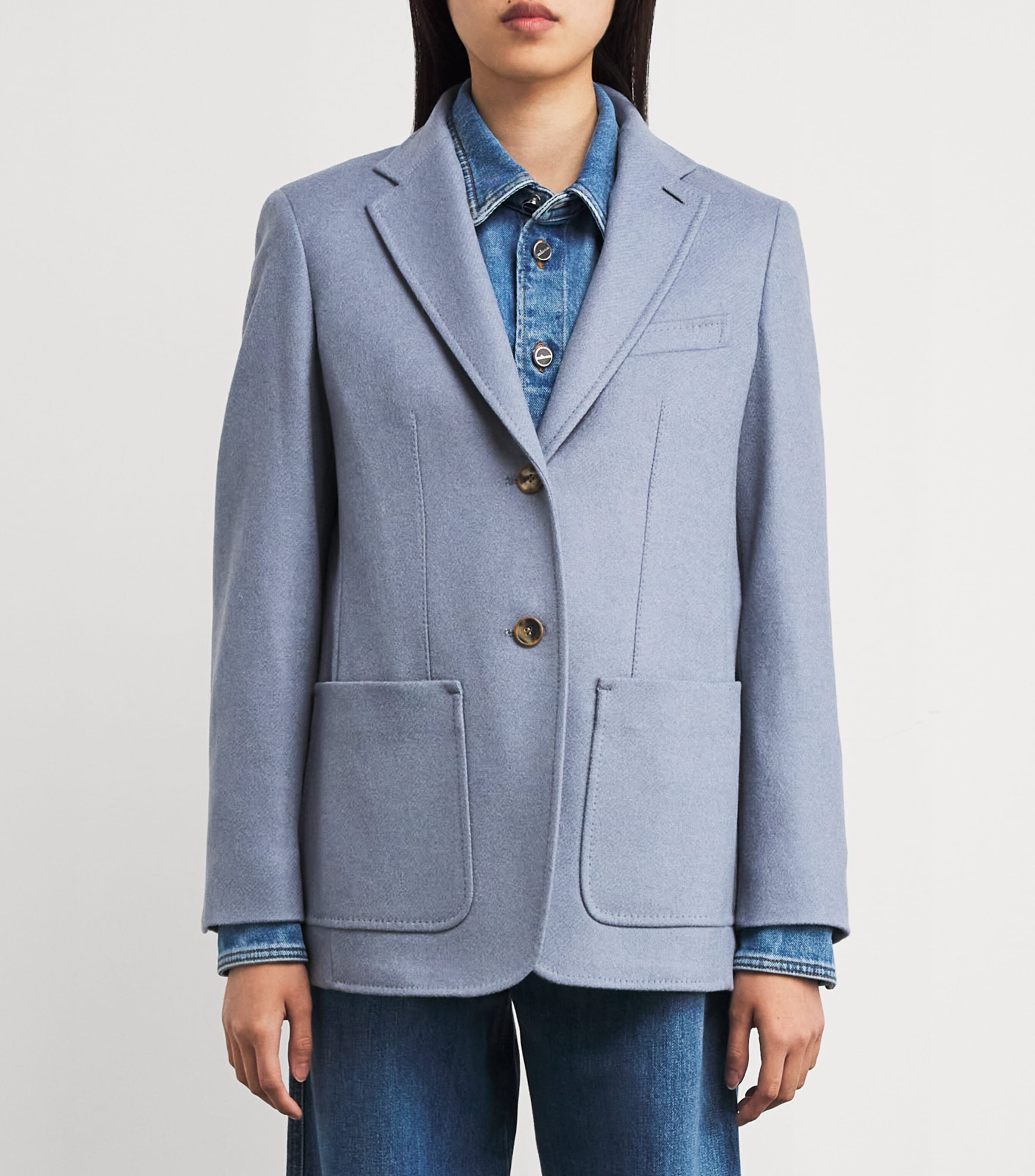 Alpaca-Cashmere-Yak Sartoriale Blazer LIGHT BLUE Image 3