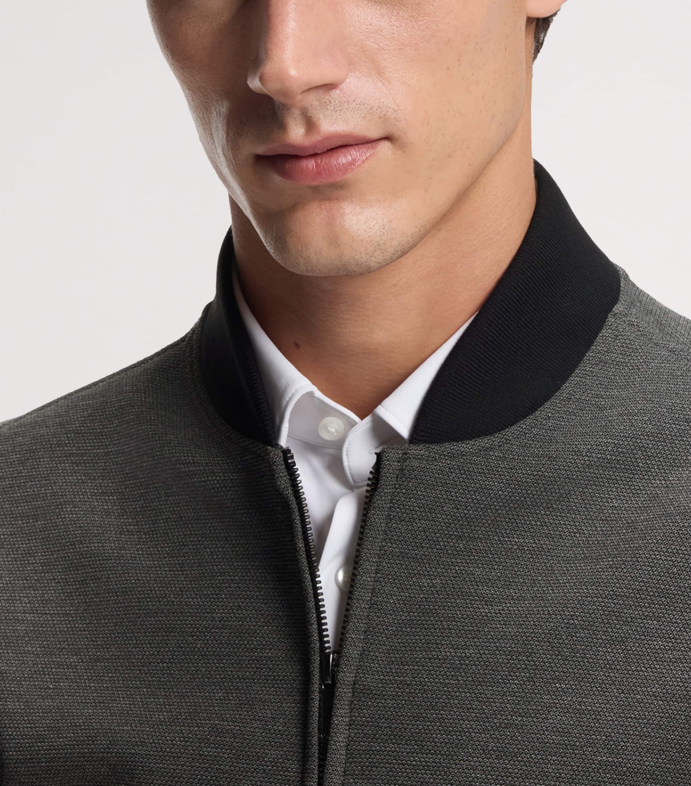 BOSS Mens Piqué Slim Fit Jacket Image 5