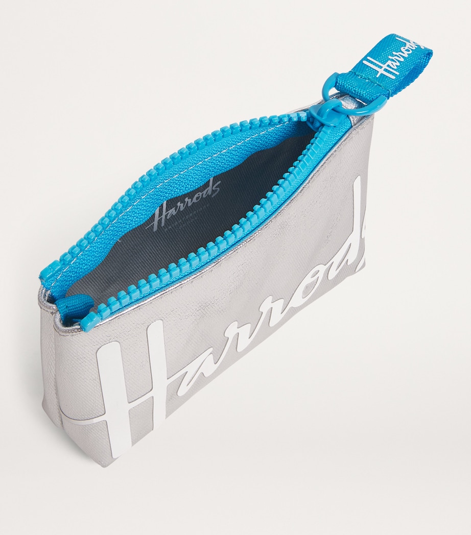 Harrods Metallic Logo Coin Purse Silver Image 3