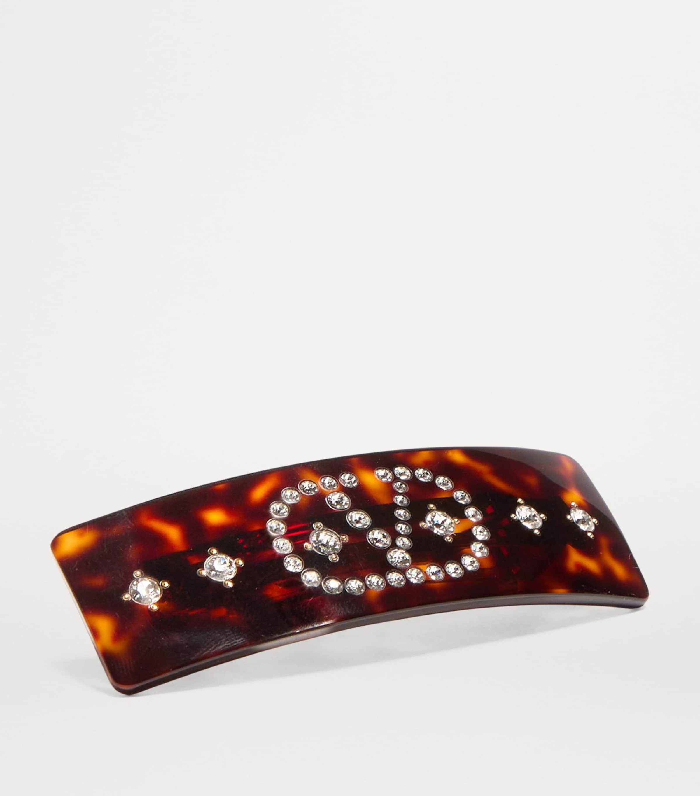 【関送込】VALENTINO GARAVANI◆HAIR ACCESSORIES Vlogo Signature Hair Clip In Resin, Metal And Crystals for