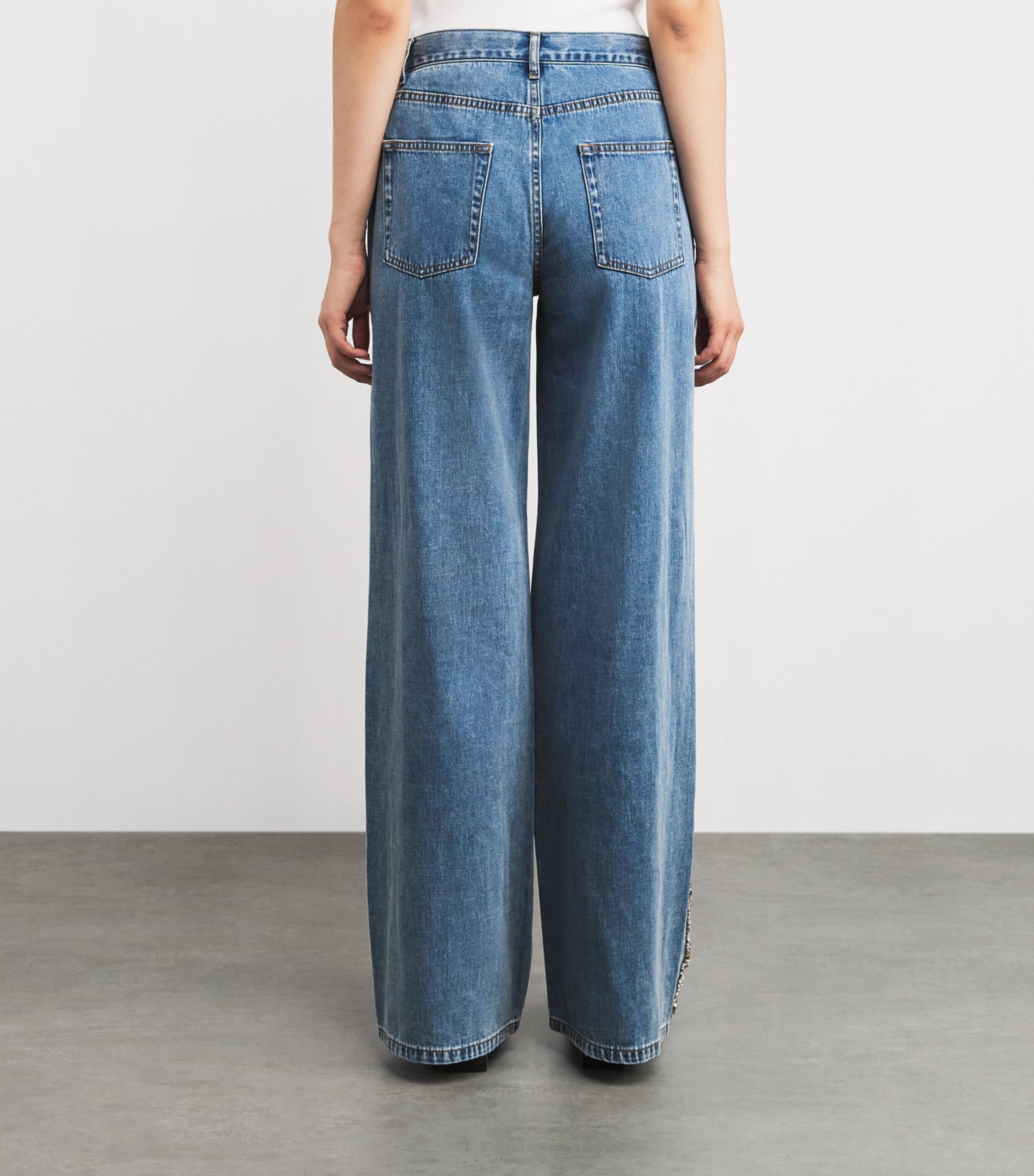 Embellished Straight Jeans BLUE JEAN Image 4