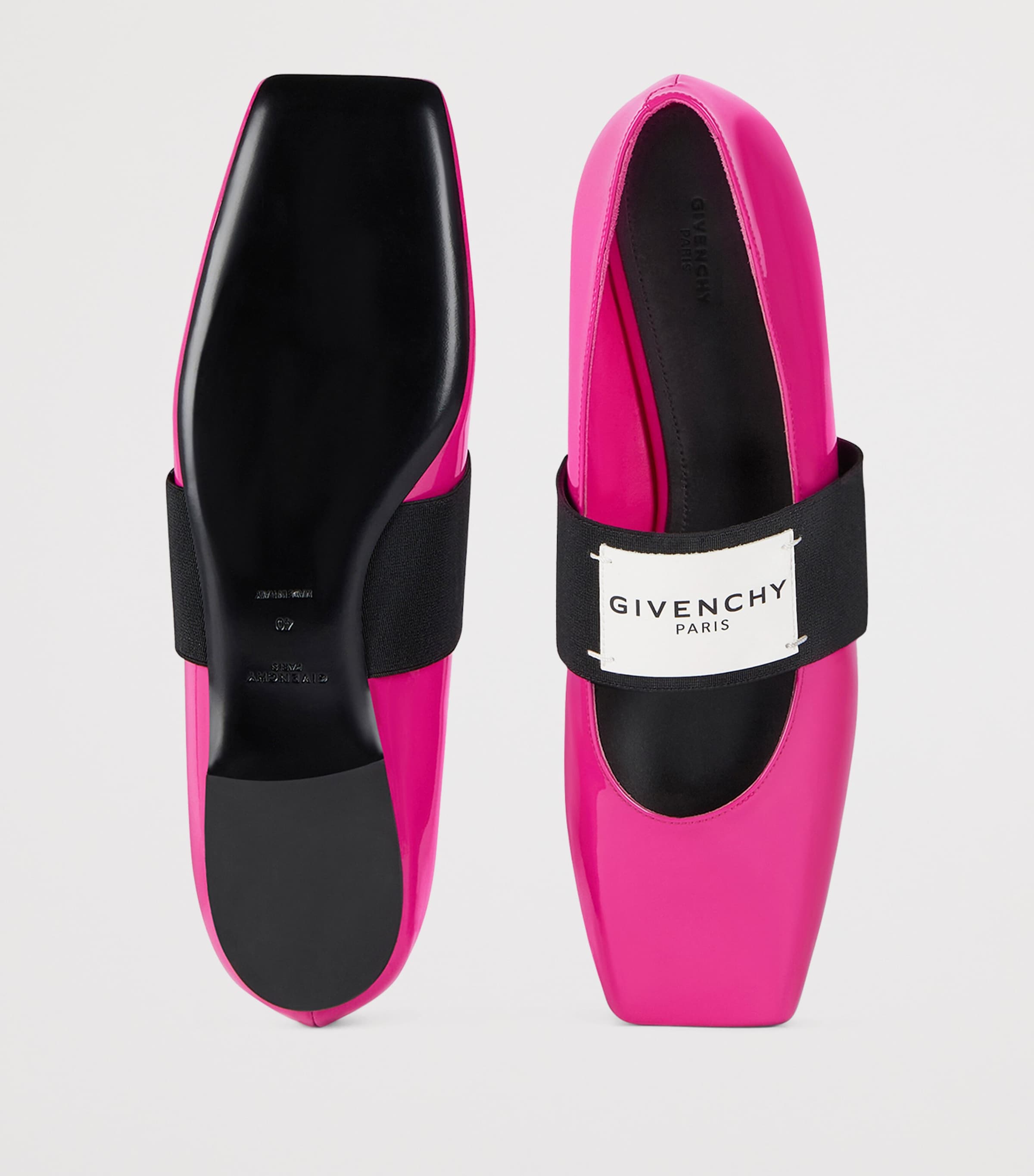 Patent Leather Square-Toe Ballet Flats FUCHSIA Image 4