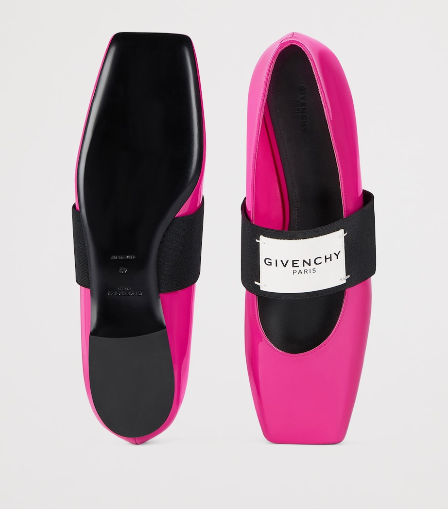 Patent Leather Square-Toe Ballet Flats FUCHSIA Image 4