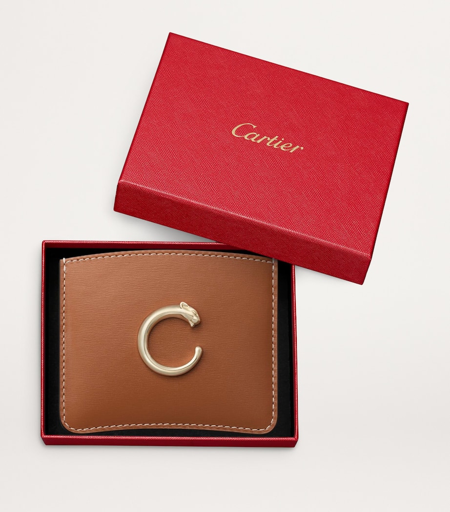 Leather Panthère de Cartier Card Holder CARAMEL Image 4