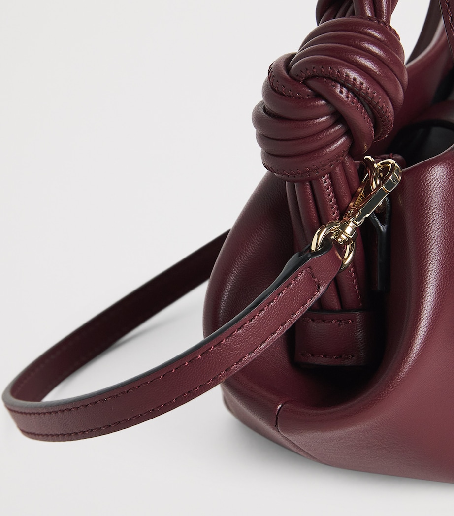 GANNI Mini Bou Top-Handle Bag Burgundy Image 5
