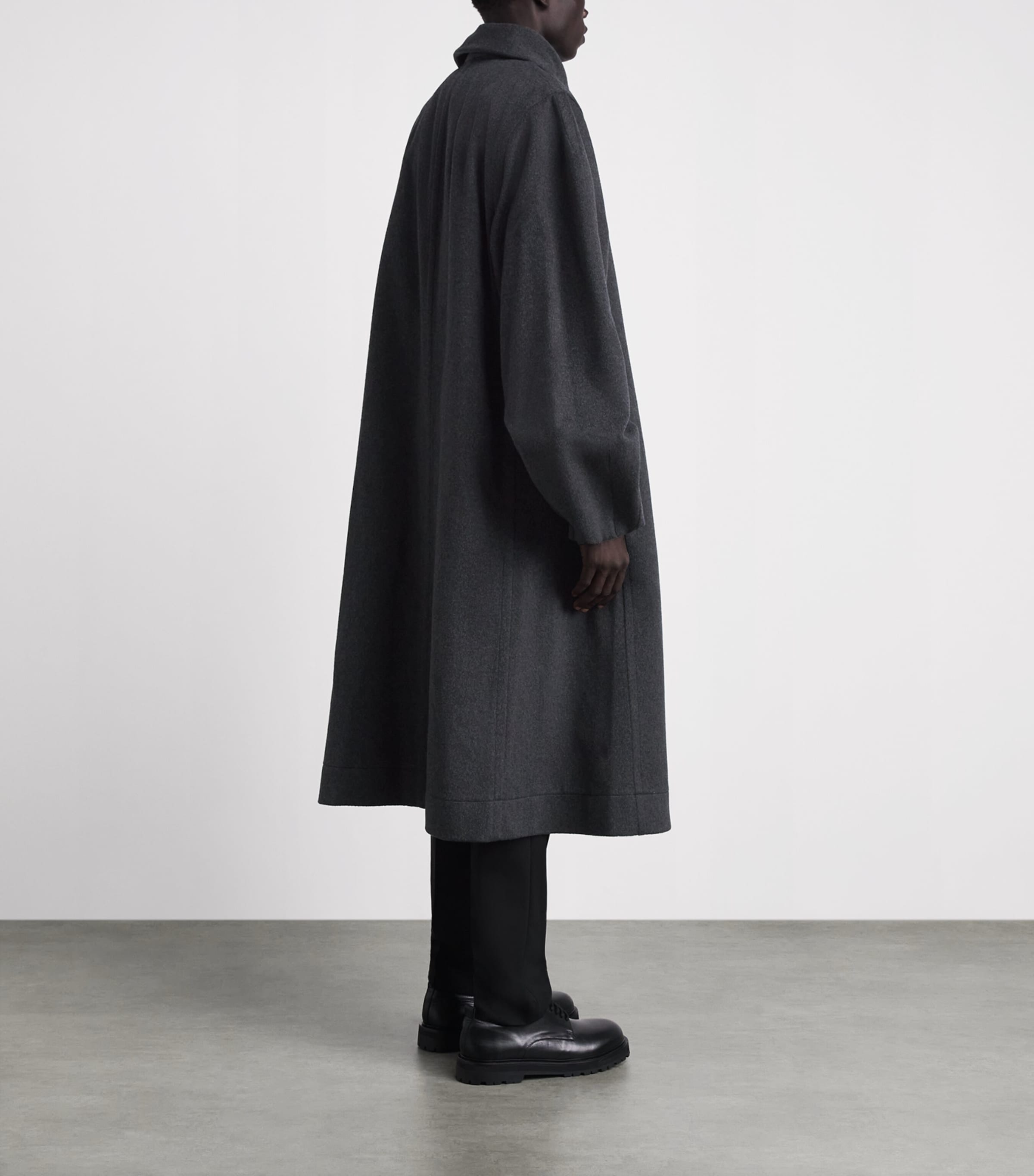Vivienne Westwood Mens Wool-Cashmere Menzel Coat Dark Grey Melange Image 5