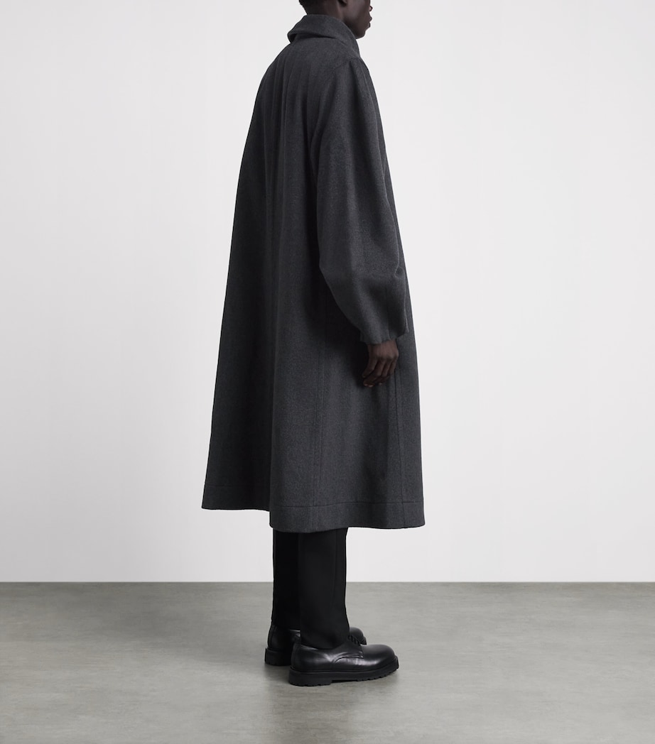 Vivienne Westwood Mens Wool-Cashmere Menzel Coat Dark Grey Melange Image 5