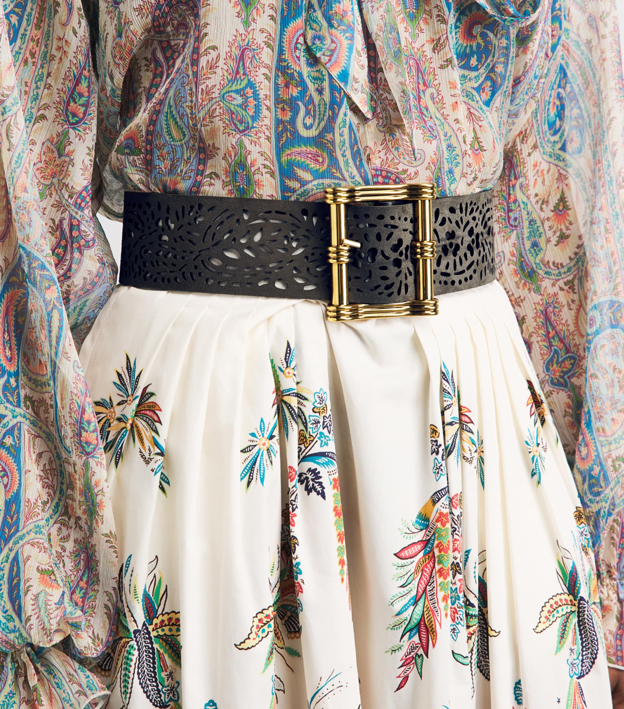 Etro Reversible Laser-Cut Belt Black Image 4