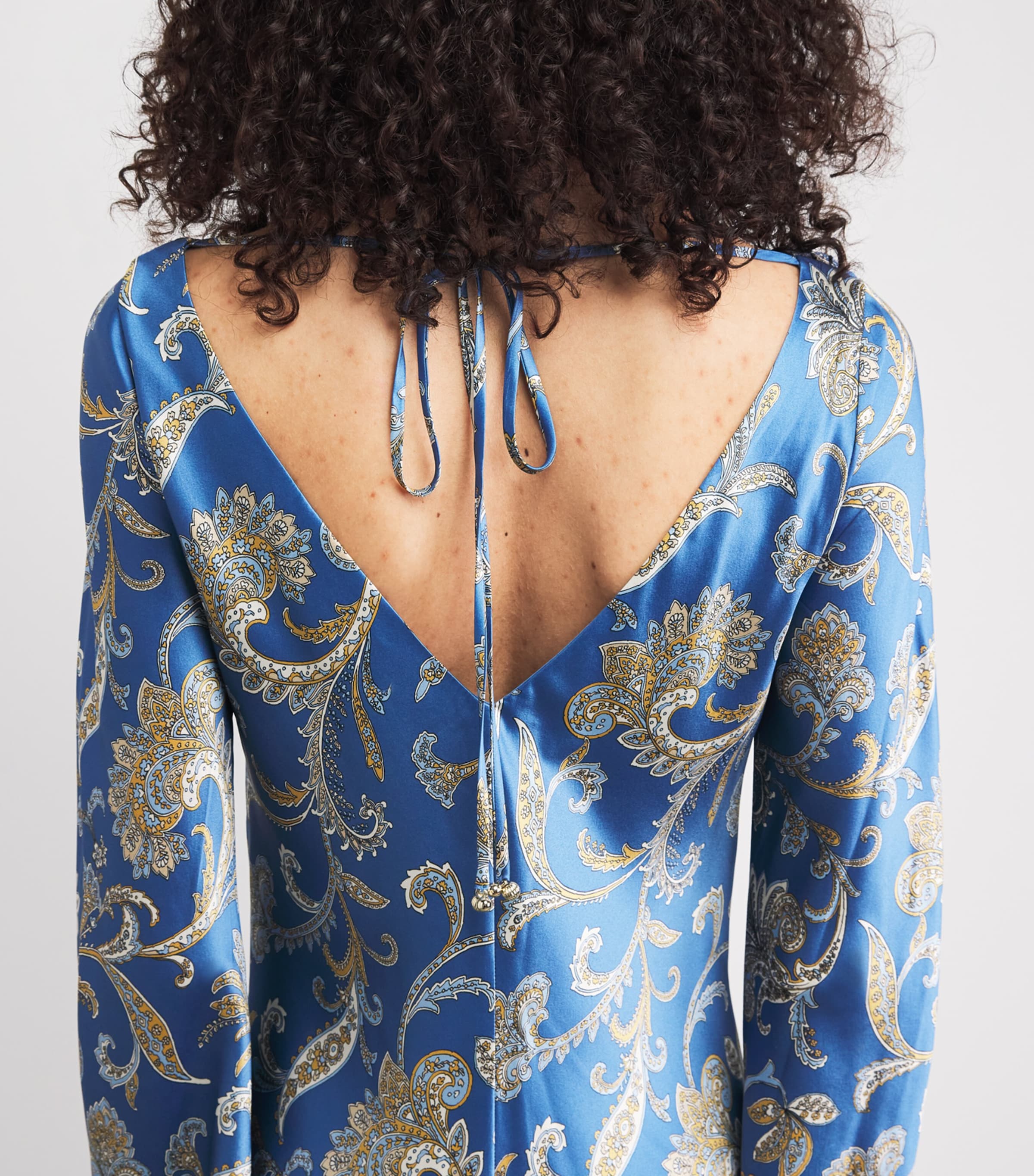 Veronica Beard Womens Silk-Blend Paisley Ember Maxi Dress Blu Coast Mlti Image 3