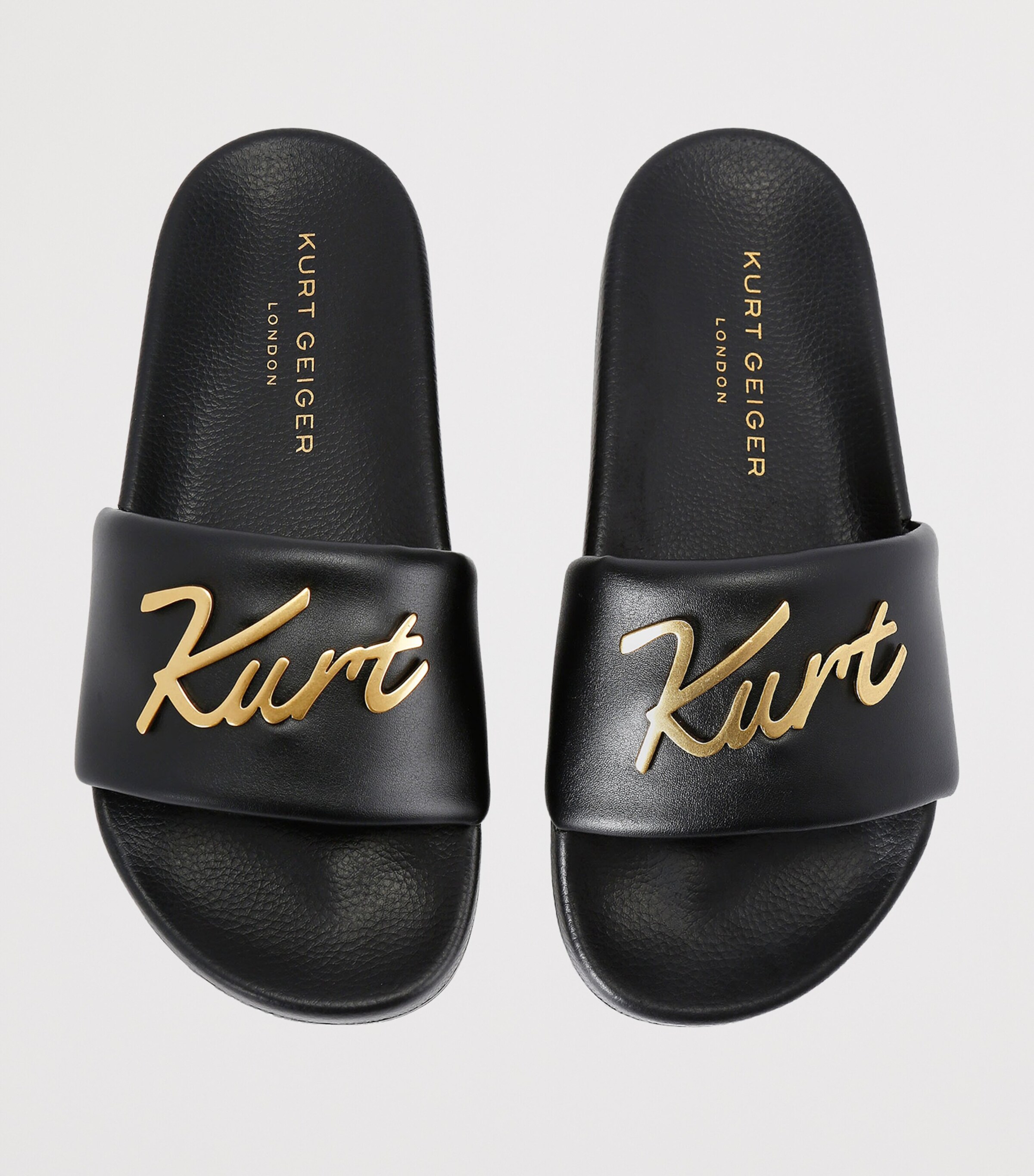 Kurt Geiger London Meena Logo Slides Black Image 4