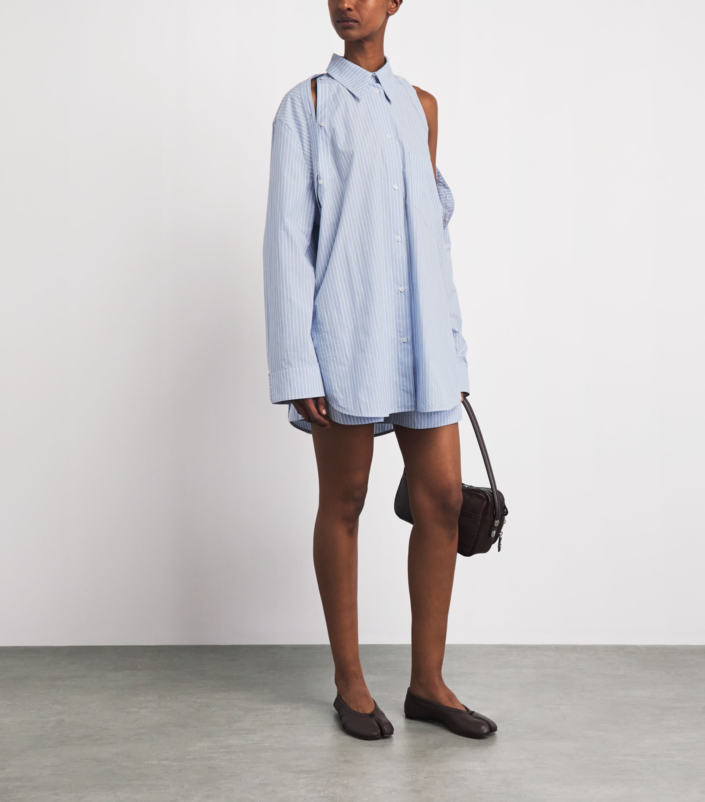 Nanushka Womens Cotton Nananda Shirt Blue/white/navy Image 2