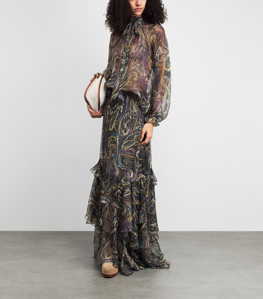 Etro Womens Silk Paisley Blouse Image 2