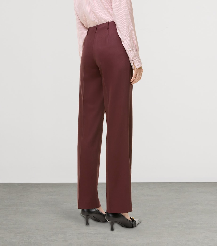 Burberry Womens Wool Tailored Trousers Vineyard Red Image 3