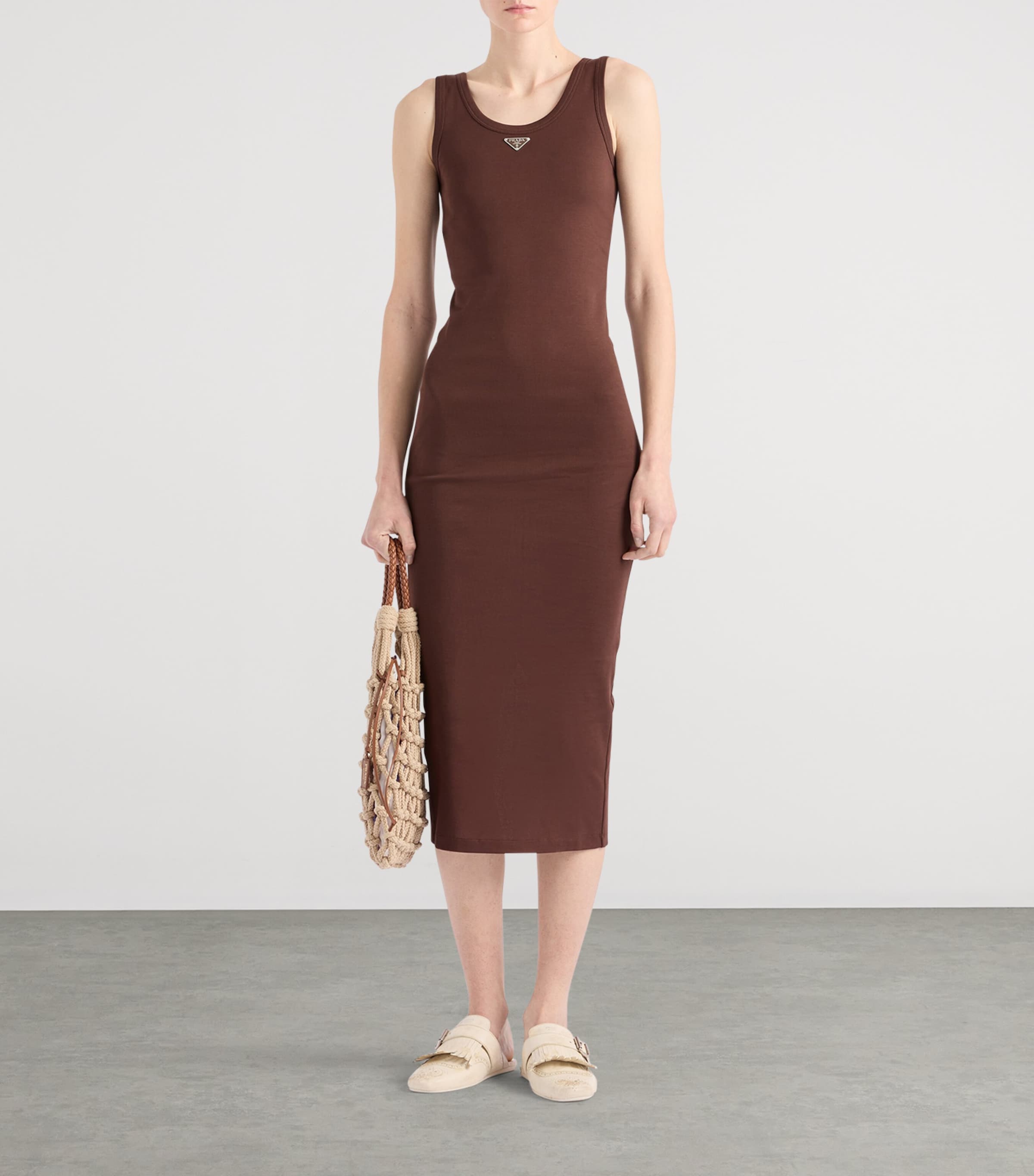 Cotton Ribbed Midi Dress F0324 Image 2