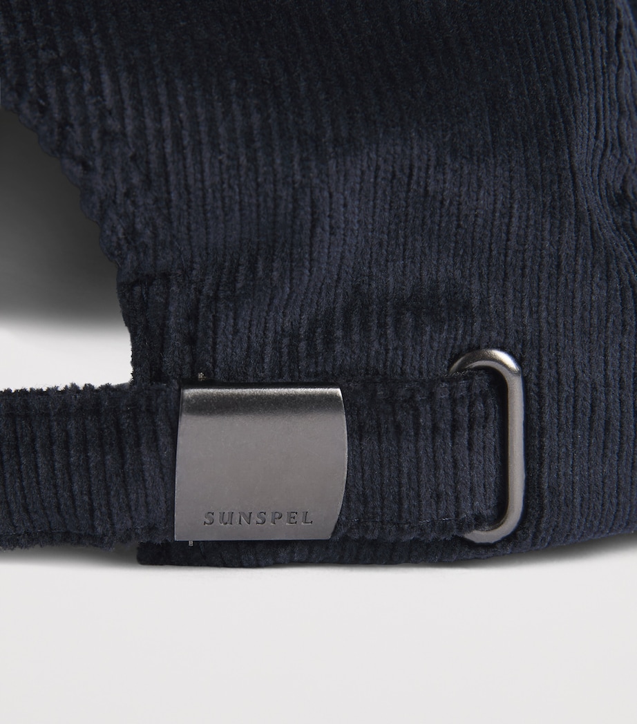 Sunspel Corduroy Cap Navy Image 4