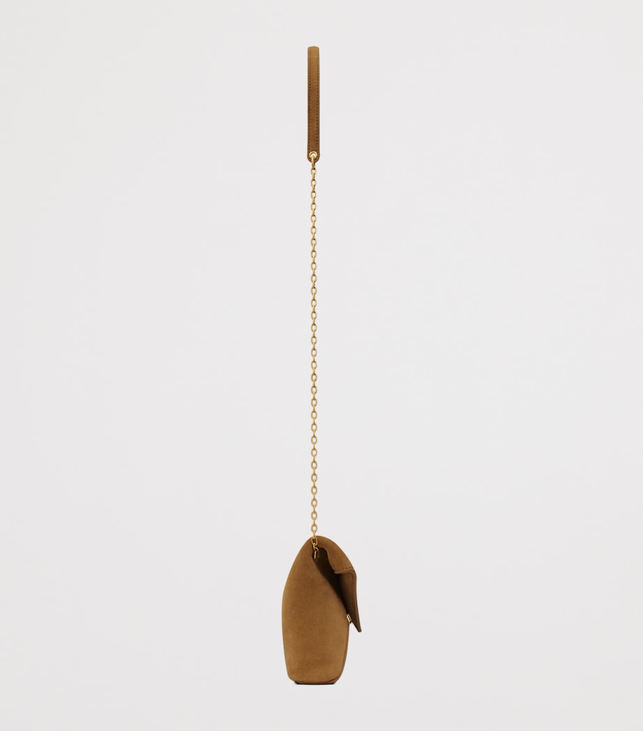 Saint Laurent Small Suede Cassandre Envelope Shoulder Bag Image 4