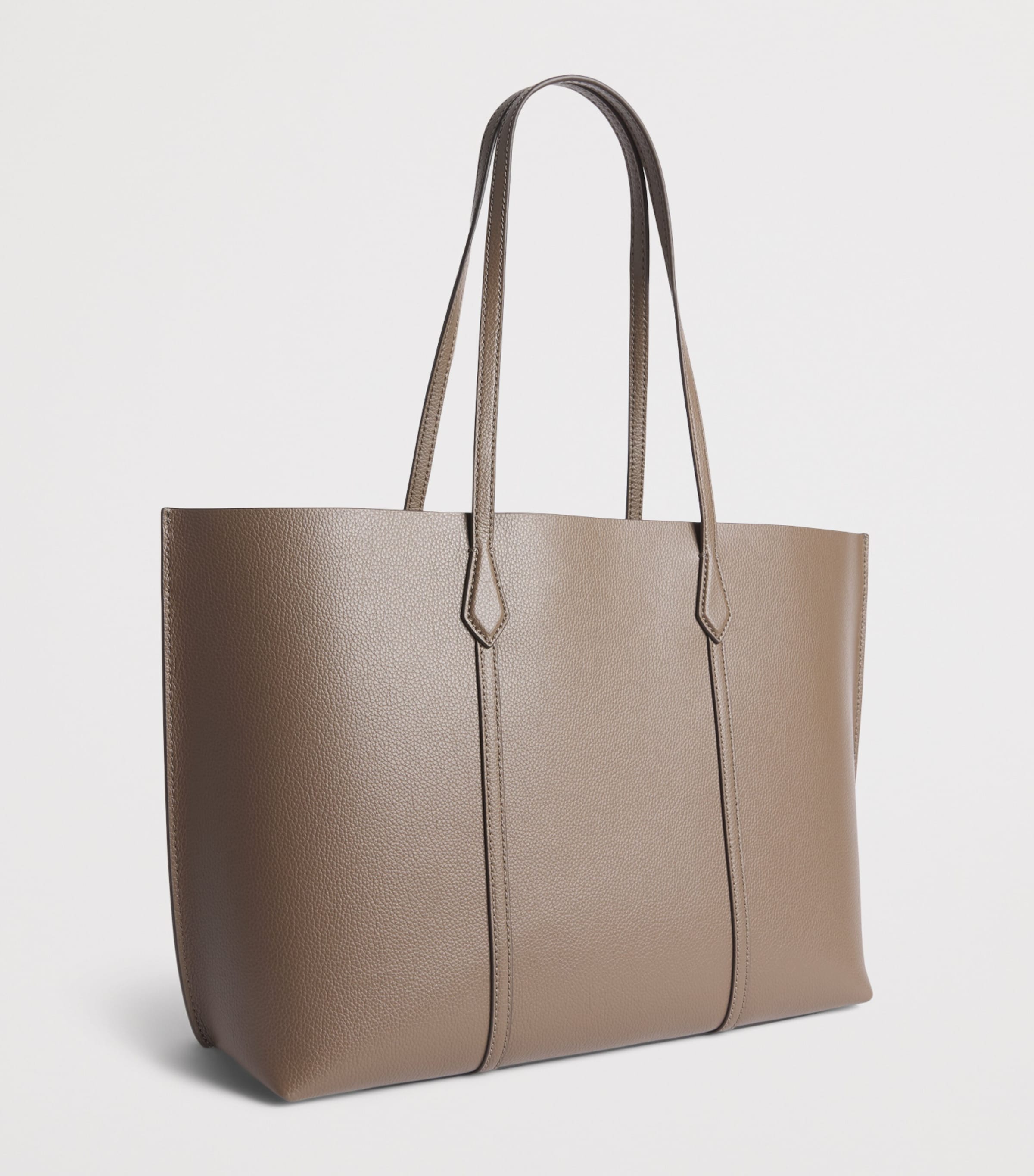 Tory Burch Leather Perry Tote Bag Wild Mushroom Image 3